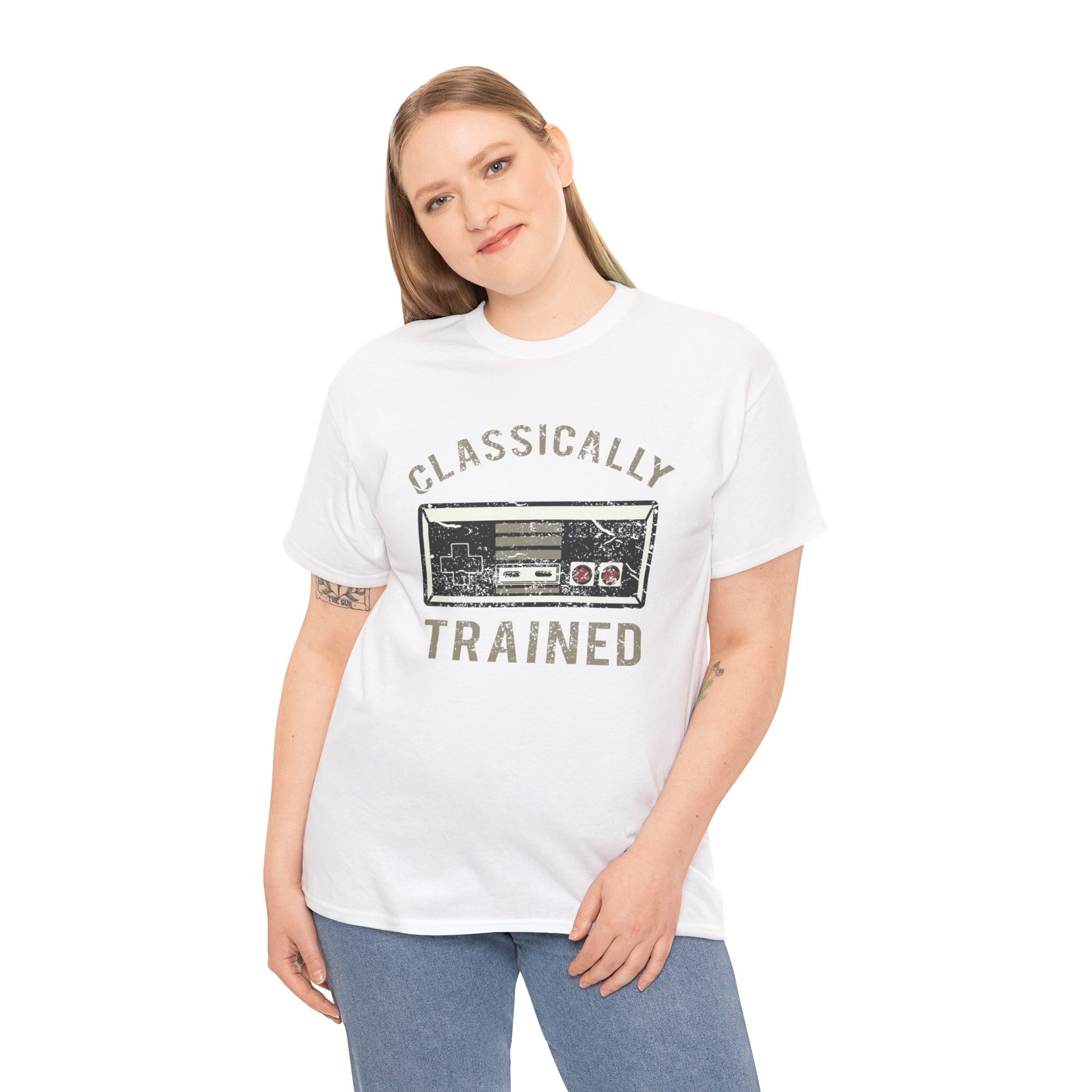 The Classically Trained and Distressed Unisex Heavy Cotton Tee | Vintage-Inspired Graphic T-Shirt for Art Lovers - ArtShirt Couture