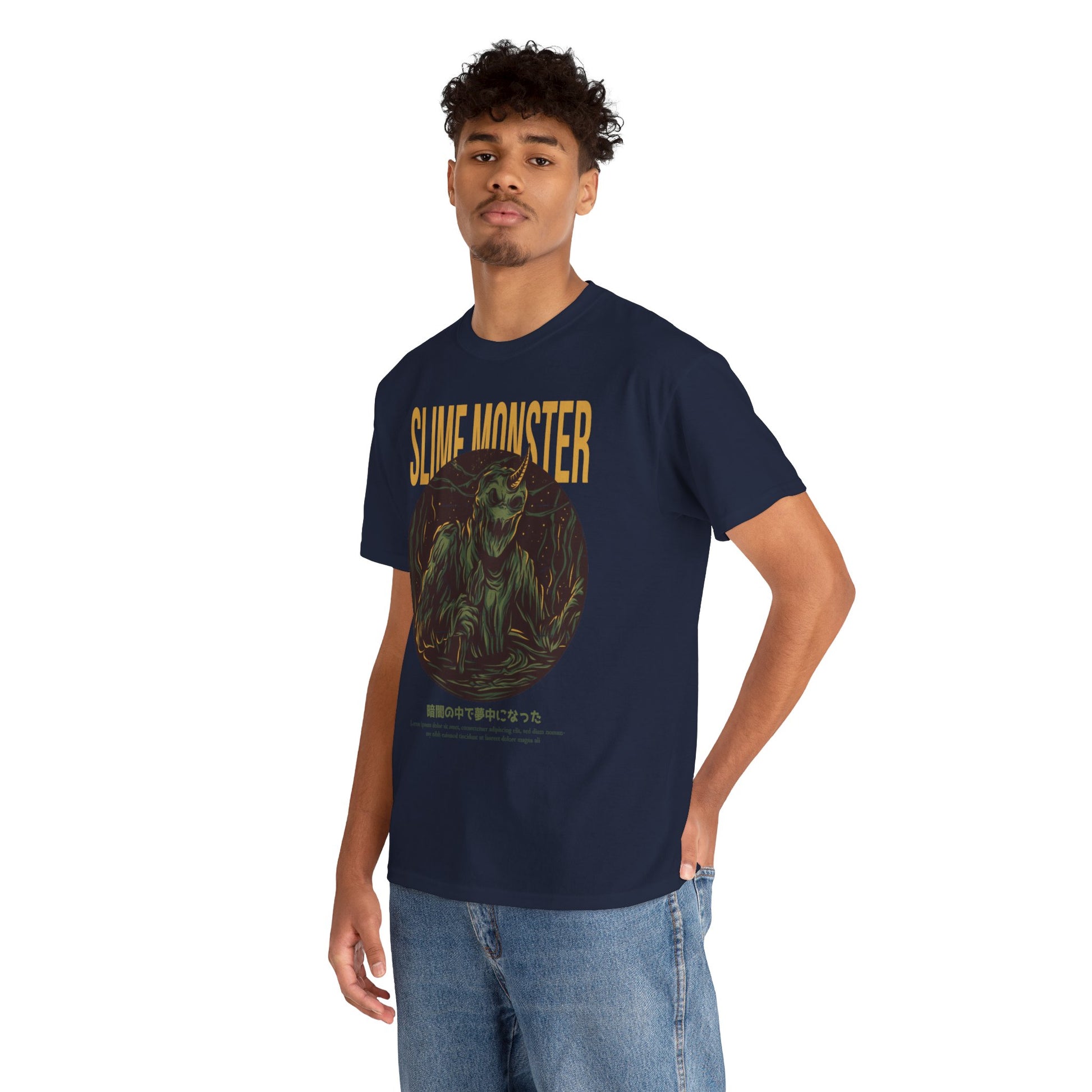 Slime Monster Unisex Heavy Cotton Tee | Fun Graphic T-Shirt for Kids and Monster Lovers - ArtShirt Couture