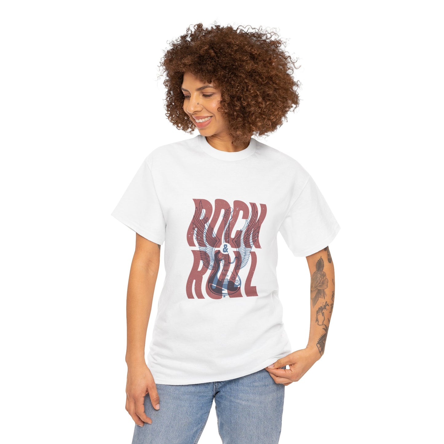 Rock 'N' Roll Unisex Heavy Cotton Tee | Classic Graphic T-Shirt for Music Lovers - ArtShirt Couture