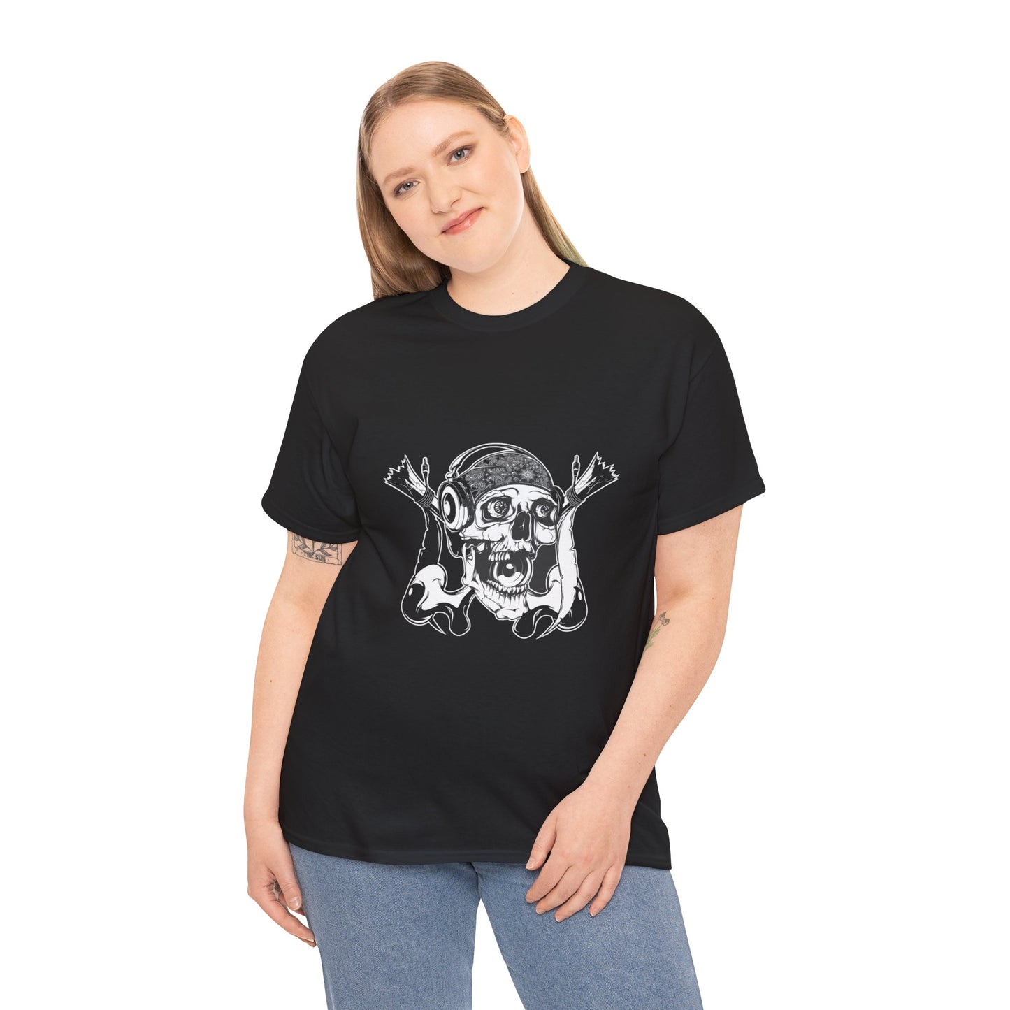 The Skeleton Unisex Heavy Cotton Tee | Spooky Graphic T-Shirt for Halloween and Skull Enthusiasts - ArtShirt Couture