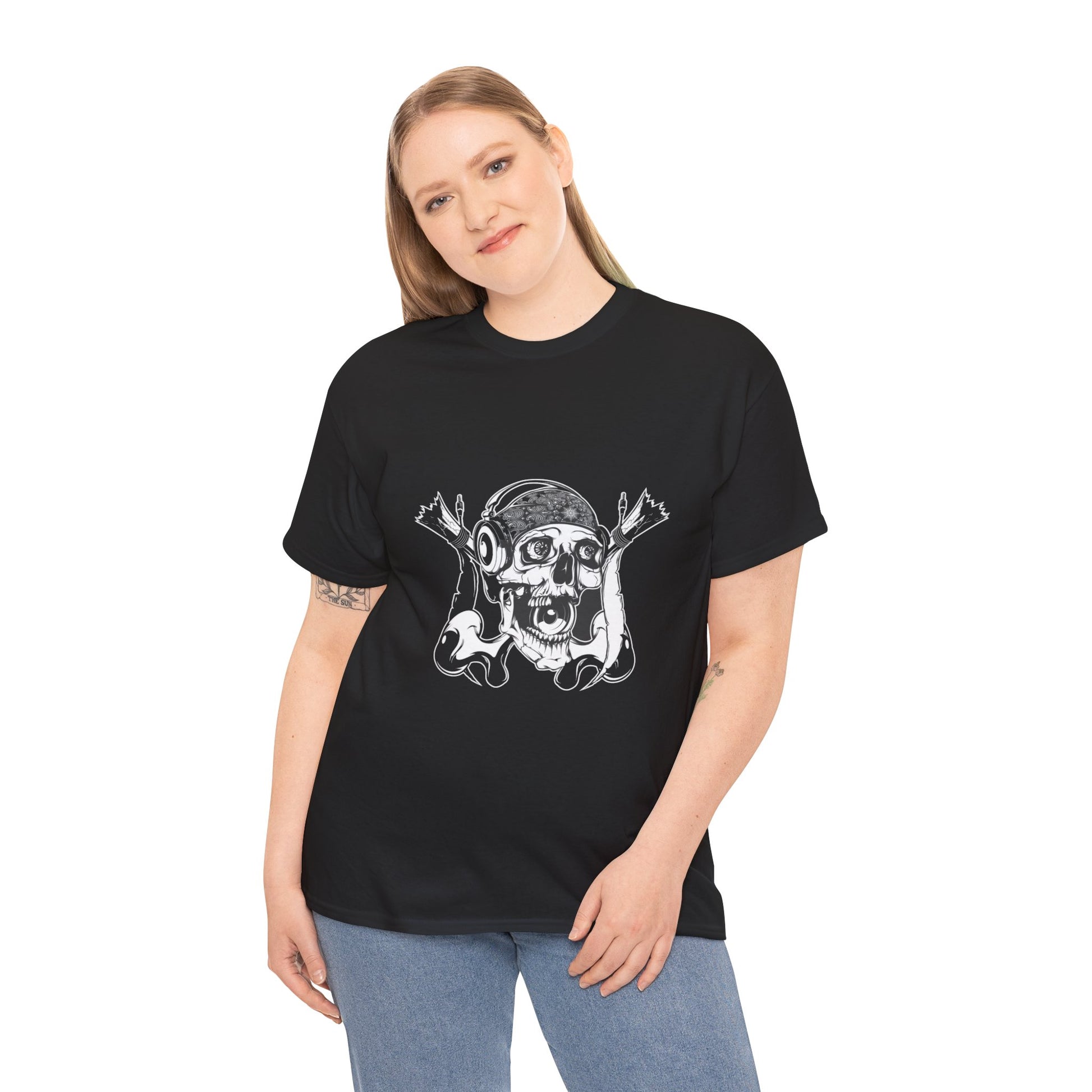 The Skeleton Unisex Heavy Cotton Tee | Spooky Graphic T-Shirt for Halloween and Skull Enthusiasts - ArtShirt Couture