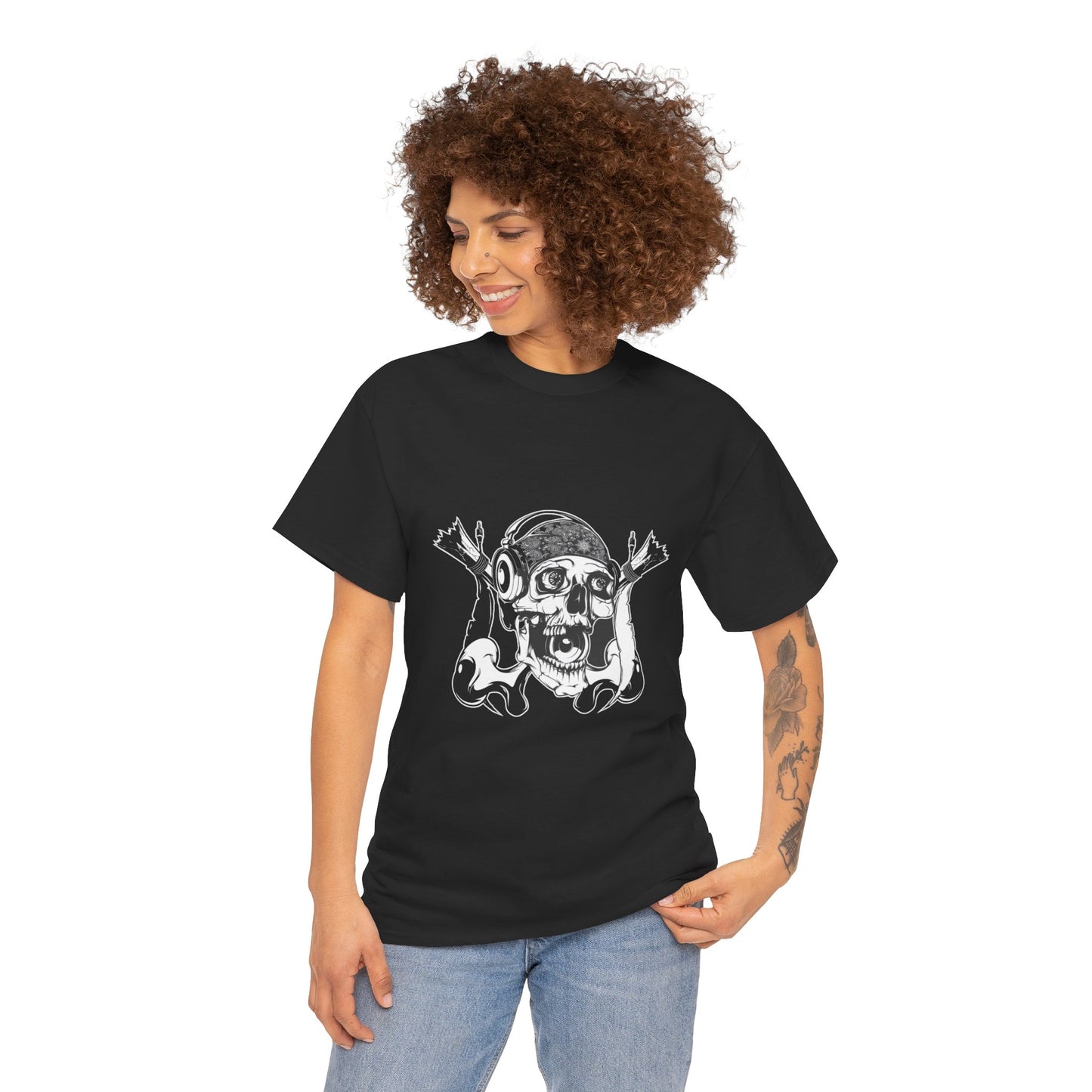 The Skeleton Unisex Heavy Cotton Tee | Spooky Graphic T-Shirt for Halloween and Skull Enthusiasts - ArtShirt Couture