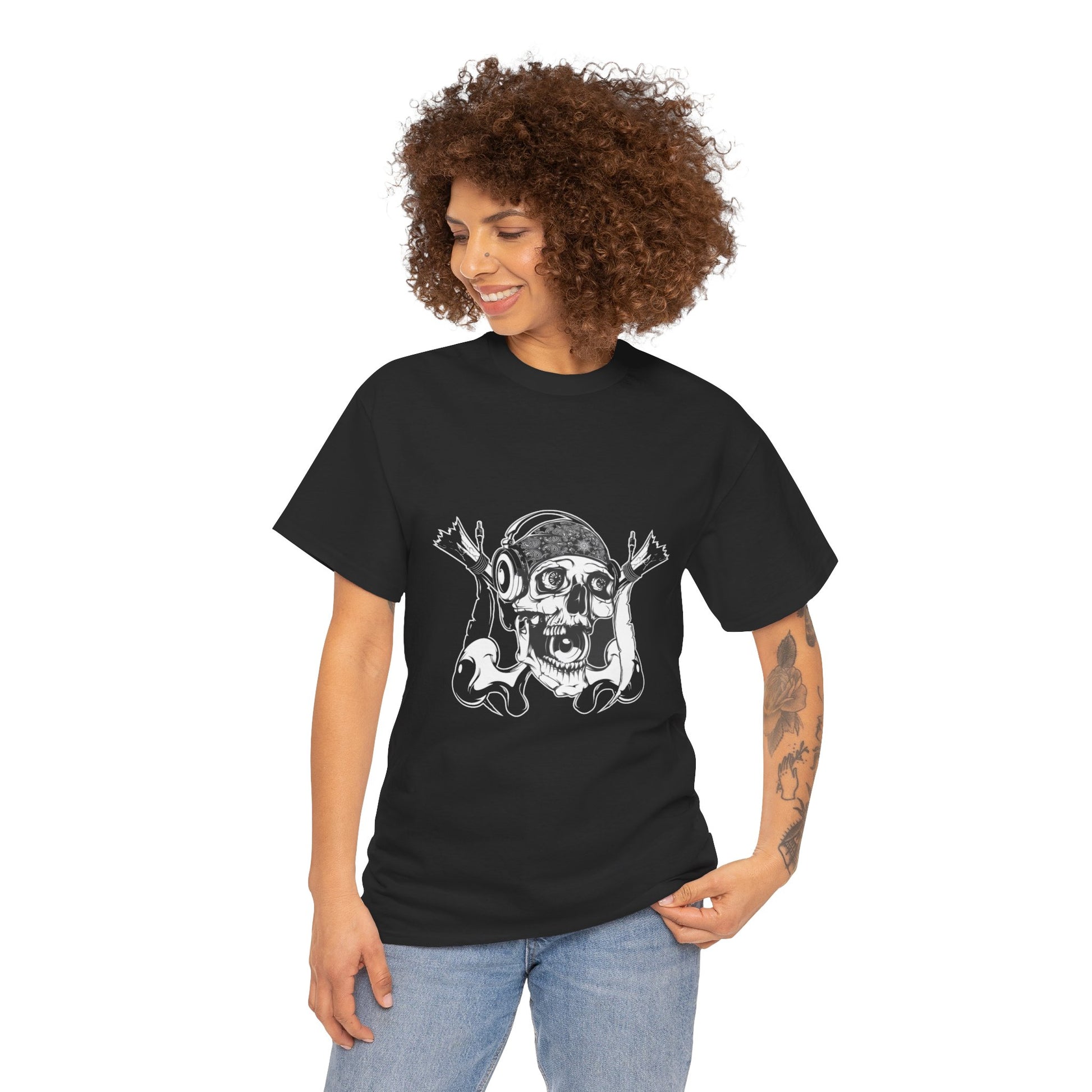 The Skeleton Unisex Heavy Cotton Tee | Spooky Graphic T-Shirt for Halloween and Skull Enthusiasts - ArtShirt Couture