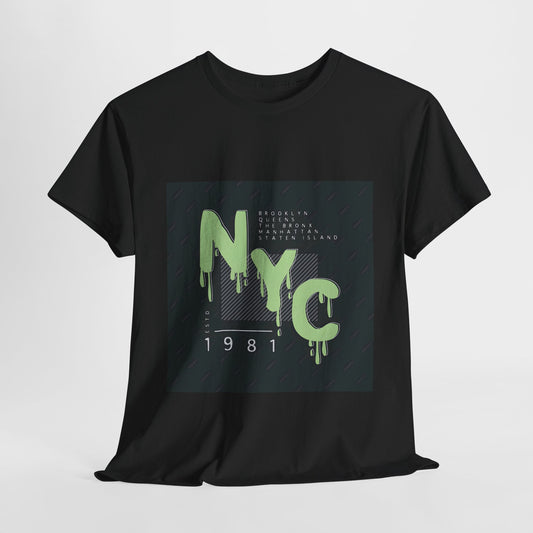 NYC Unisex Heavy Cotton Tee | Trendy Graphic T-Shirt for New York Lovers - Artshirtcouture