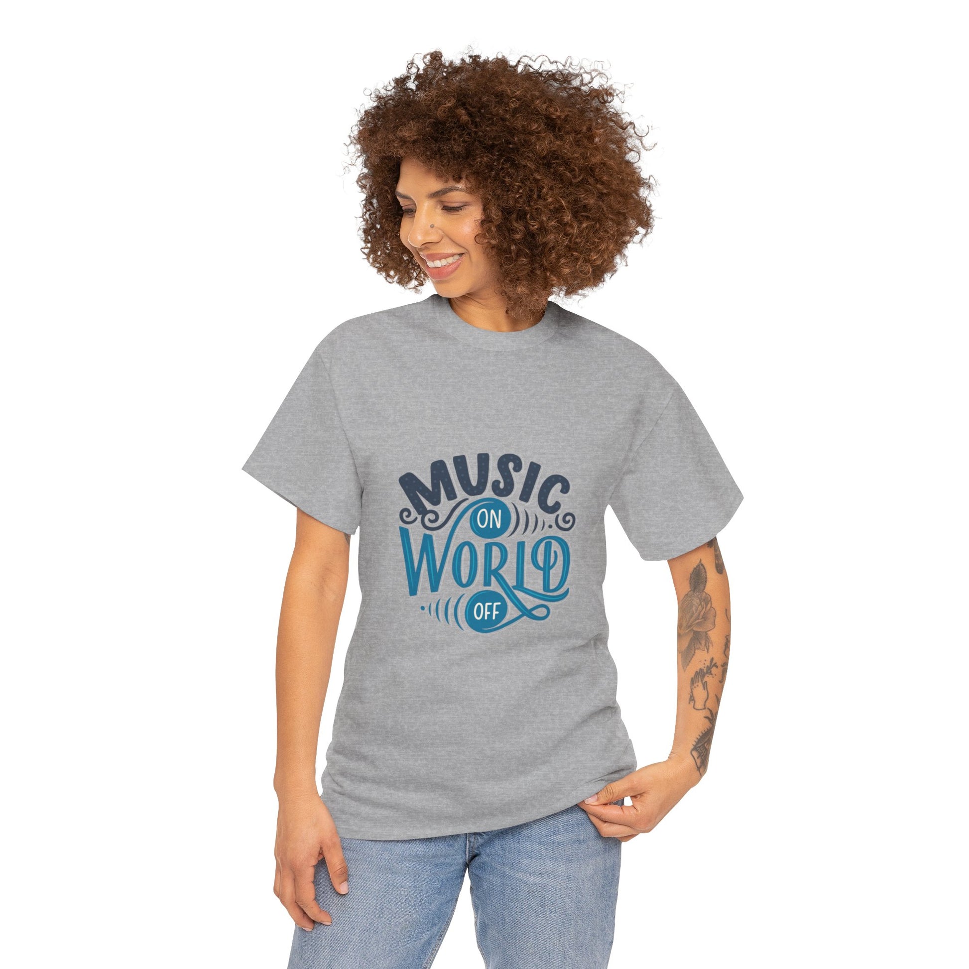Music World Unisex Heavy Graphic Cotton Tee - ArtShirt Couture