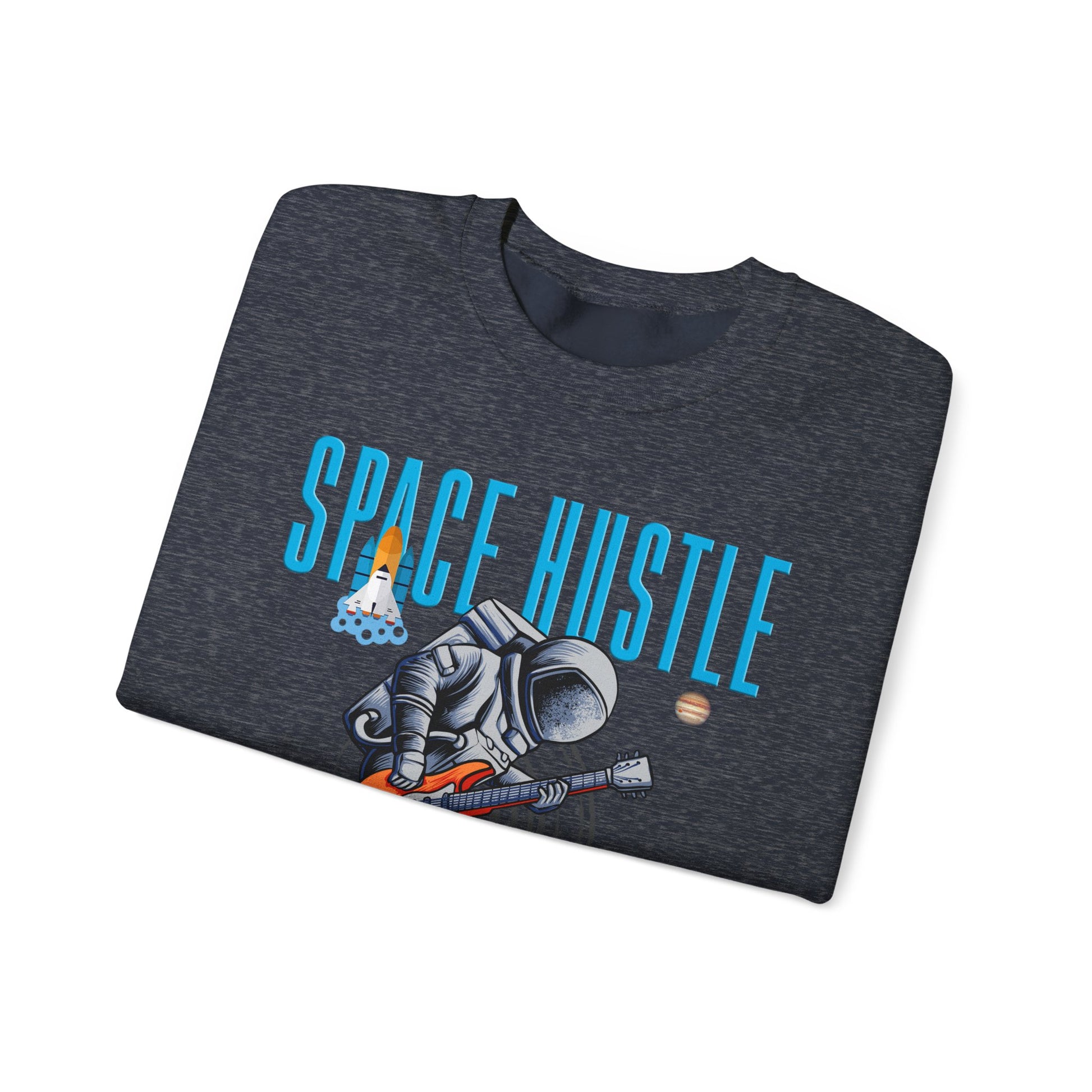 Space Hustle Music Unisex Heavy Blend™ Sweatshirt | Trendy Graphic Sweatshirt for Music and Space Enthusiasts - ArtShirt Couture