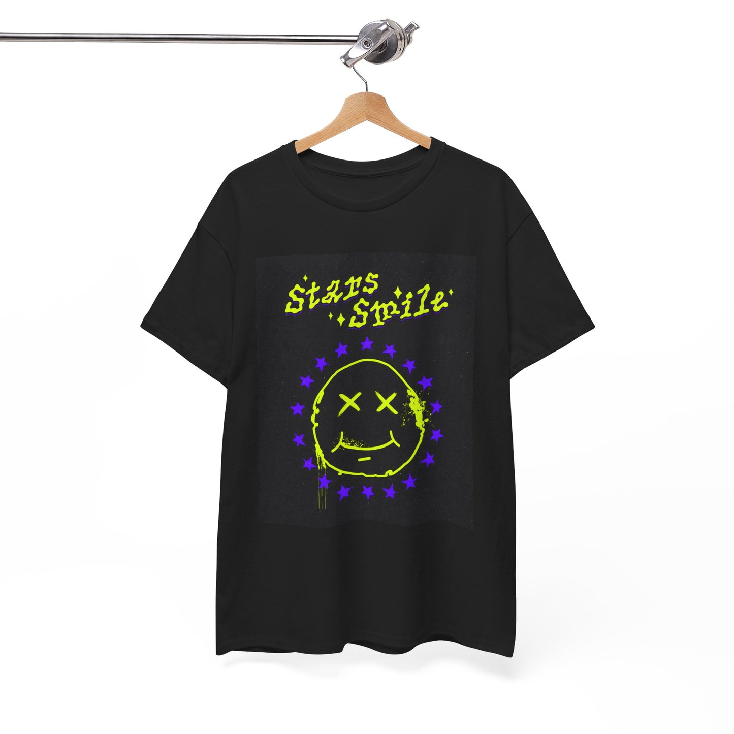 Star Smile Unisex Heavy Cotton Tee | Fun Graphic T-Shirt for Brightening Your Day - ArtShirt Couture