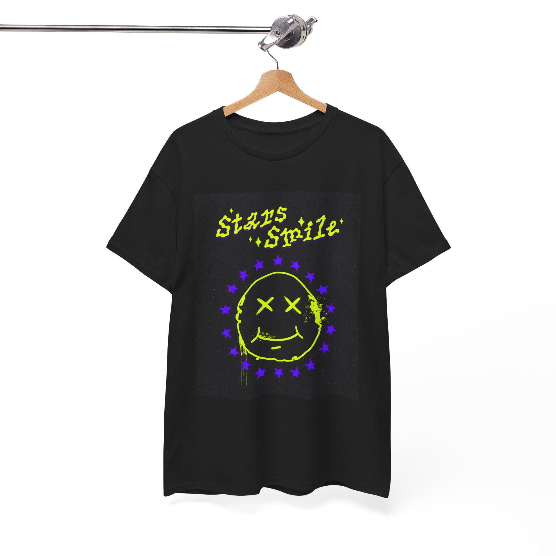 Star Smile Unisex Heavy Cotton Tee | Fun Graphic T-Shirt for Brightening Your Day - ArtShirt Couture