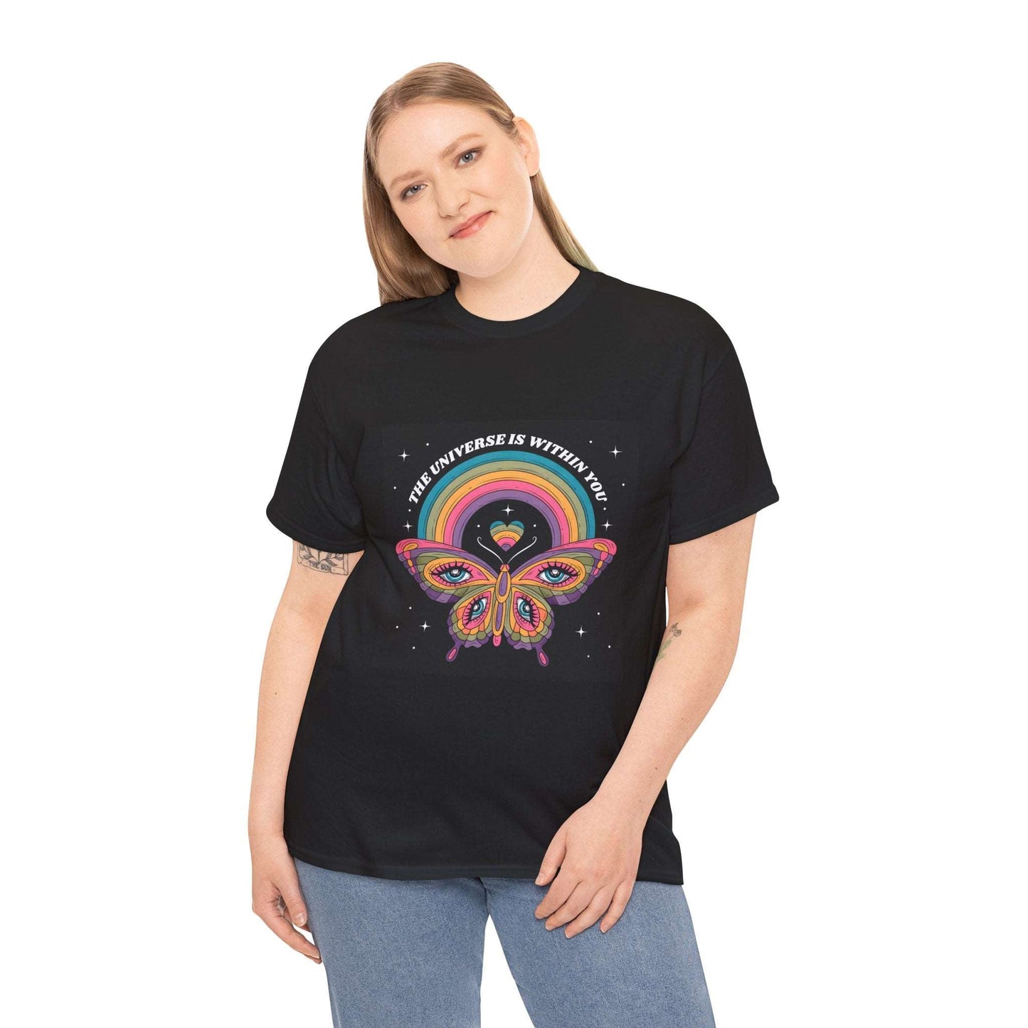 Psychedelic Butterfly Unisex Heavy Graphic Cotton Tee - Artshirtcouture
