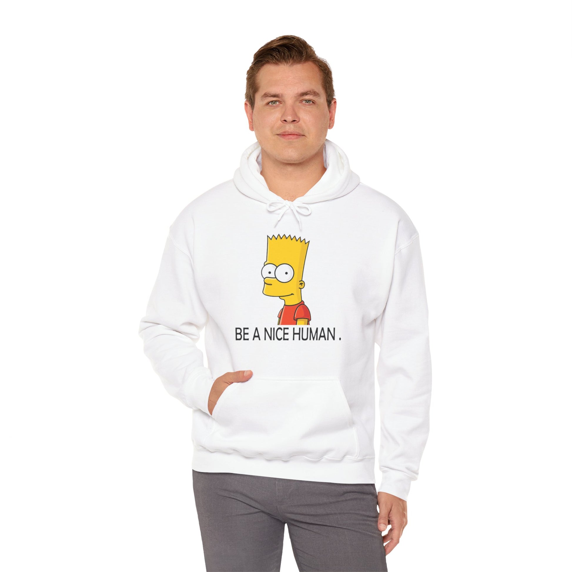 Bart Simspon its nice to be human Unisex Heavy Blend™ Hoodie - ArtShirt Couture