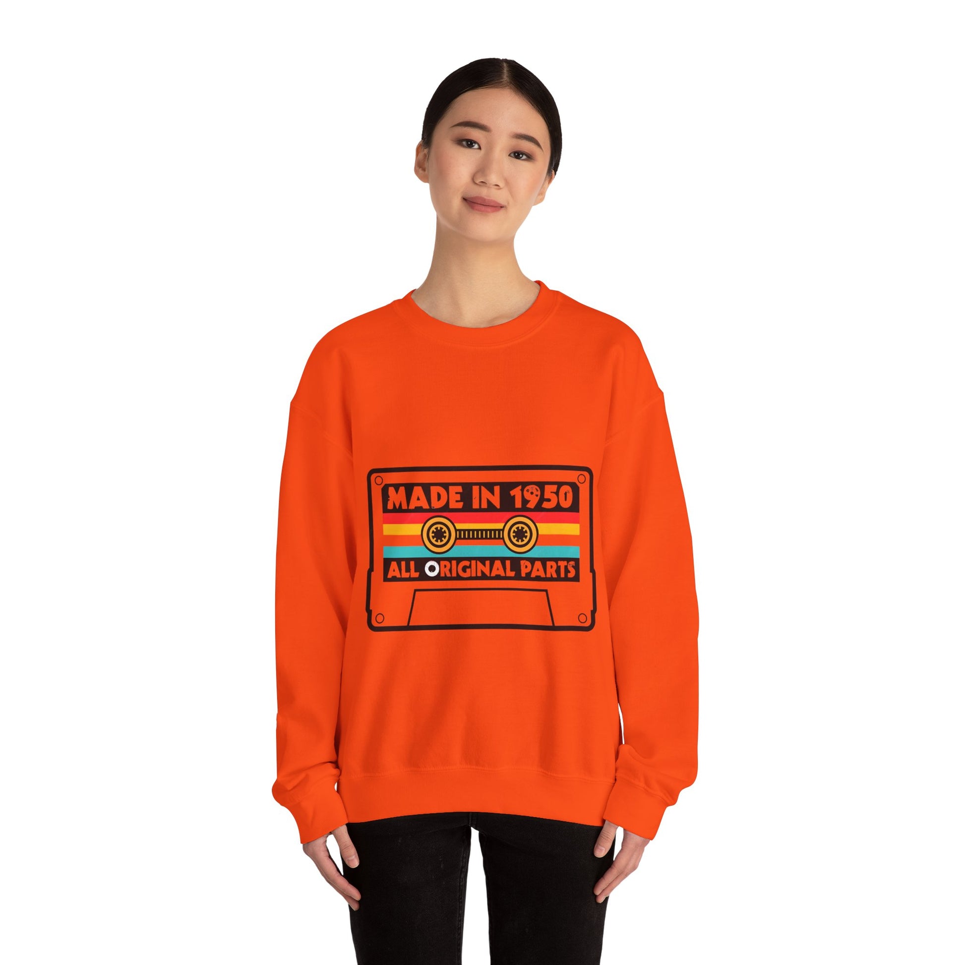 Vintage 1950s Old Tape Cassette Unisex Heavy Blend™ Crewneck Sweatshirt | Retro Graphic Sweatshirt - ArtShirt Couture
