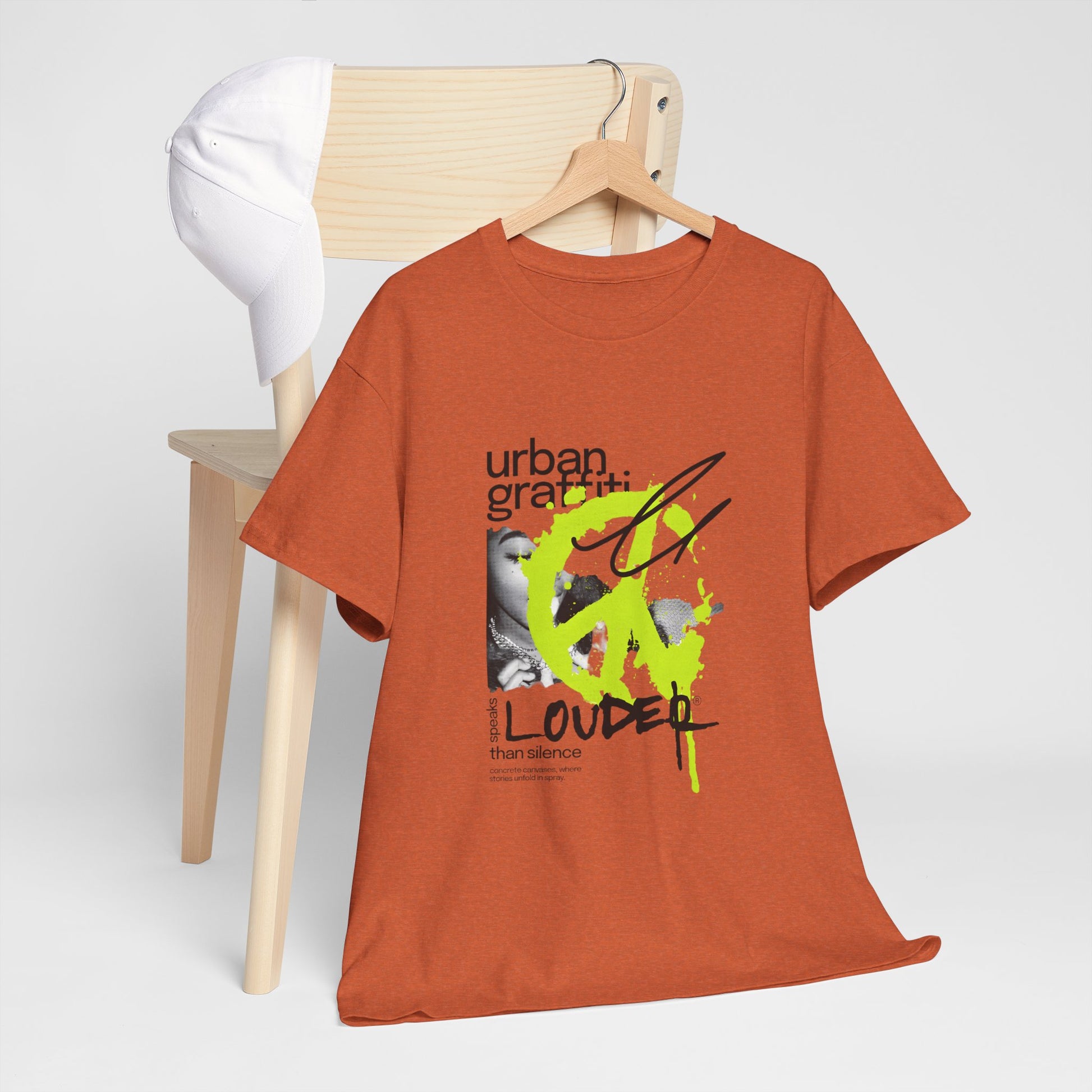 Urban Graffiti Unisex Heavy Cotton Tee | Stylish Graphic T-Shirt for Street Art Lovers - ArtShirt Couture