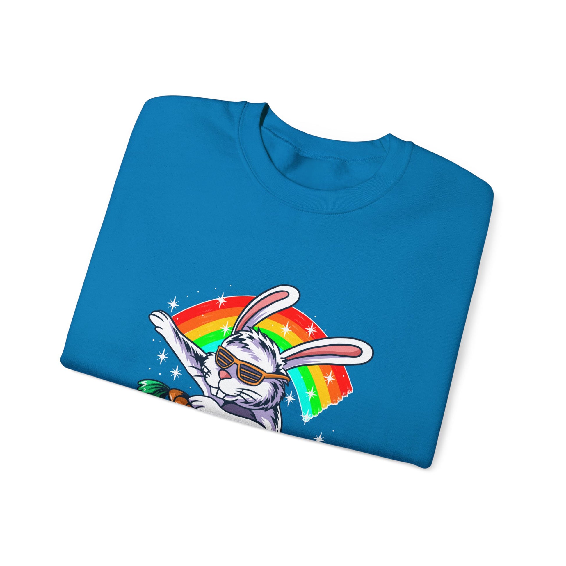 The Rainbow Bunny Unisex Heavy Blend™ Crewneck Sweatshirt | Colorful Graphic Sweatshirt for Bunny Lovers - ArtShirt Couture