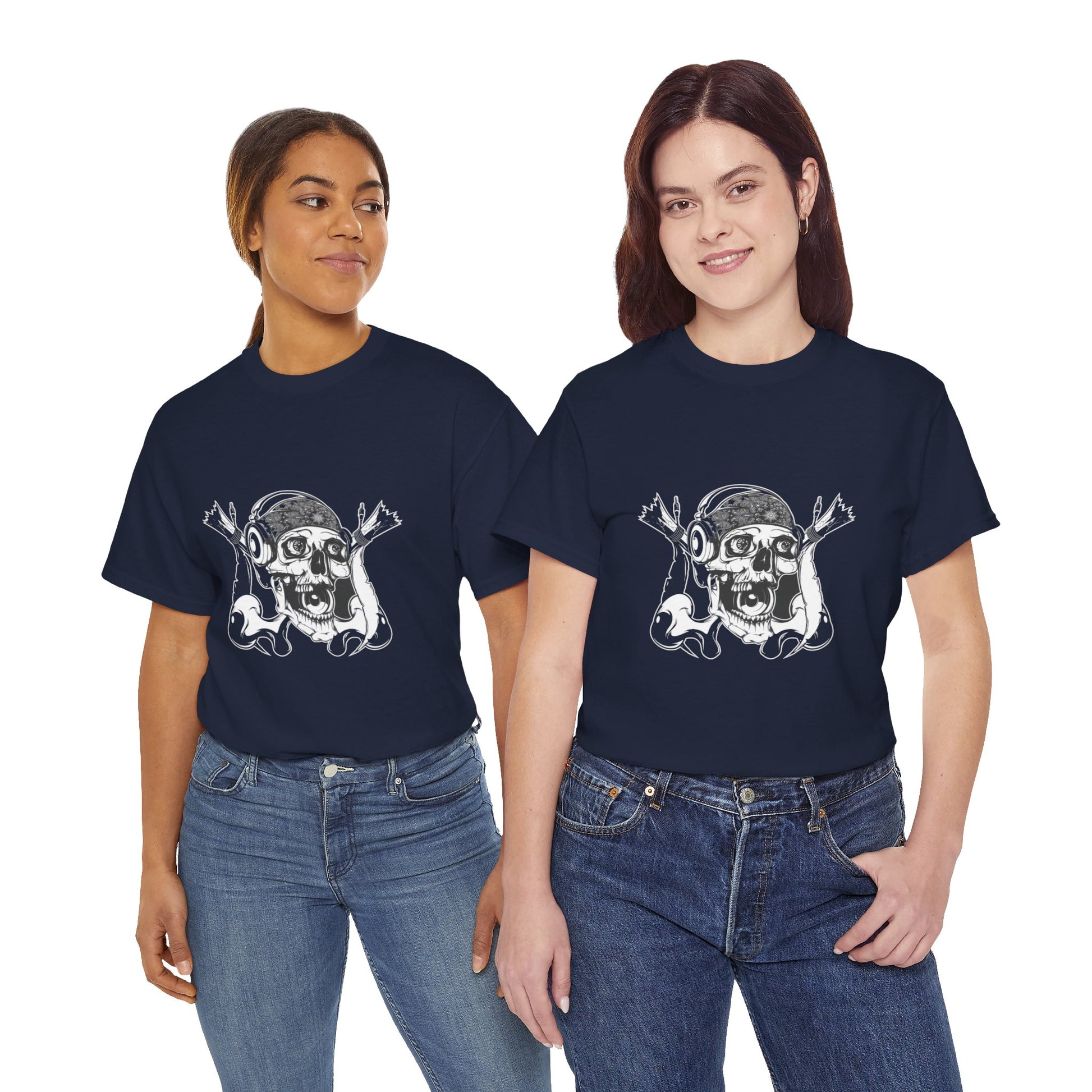 The Skeleton Unisex Heavy Cotton Tee | Spooky Graphic T-Shirt for Halloween and Skull Enthusiasts - ArtShirt Couture