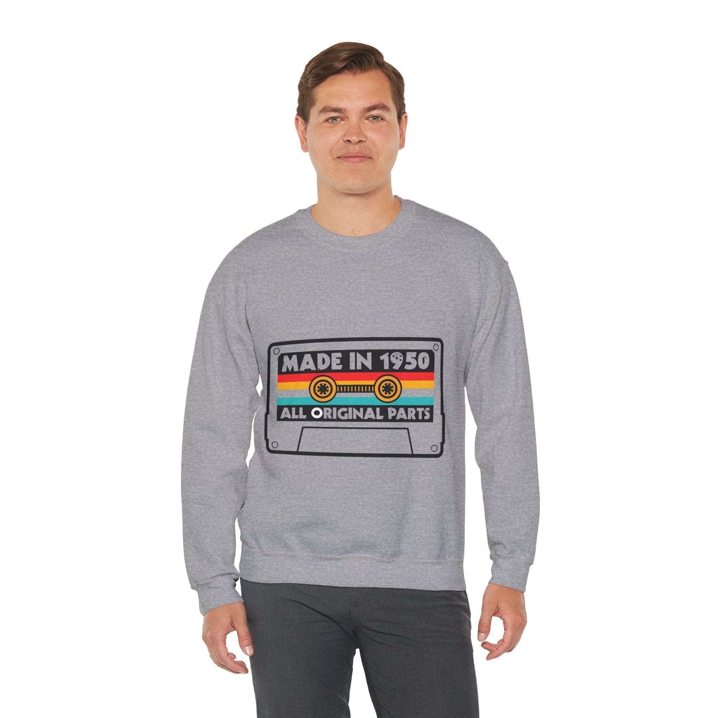 Vintage 1950s Old Tape Cassette Unisex Heavy Blend™ Crewneck Sweatshirt | Retro Graphic Sweatshirt - ArtShirt Couture