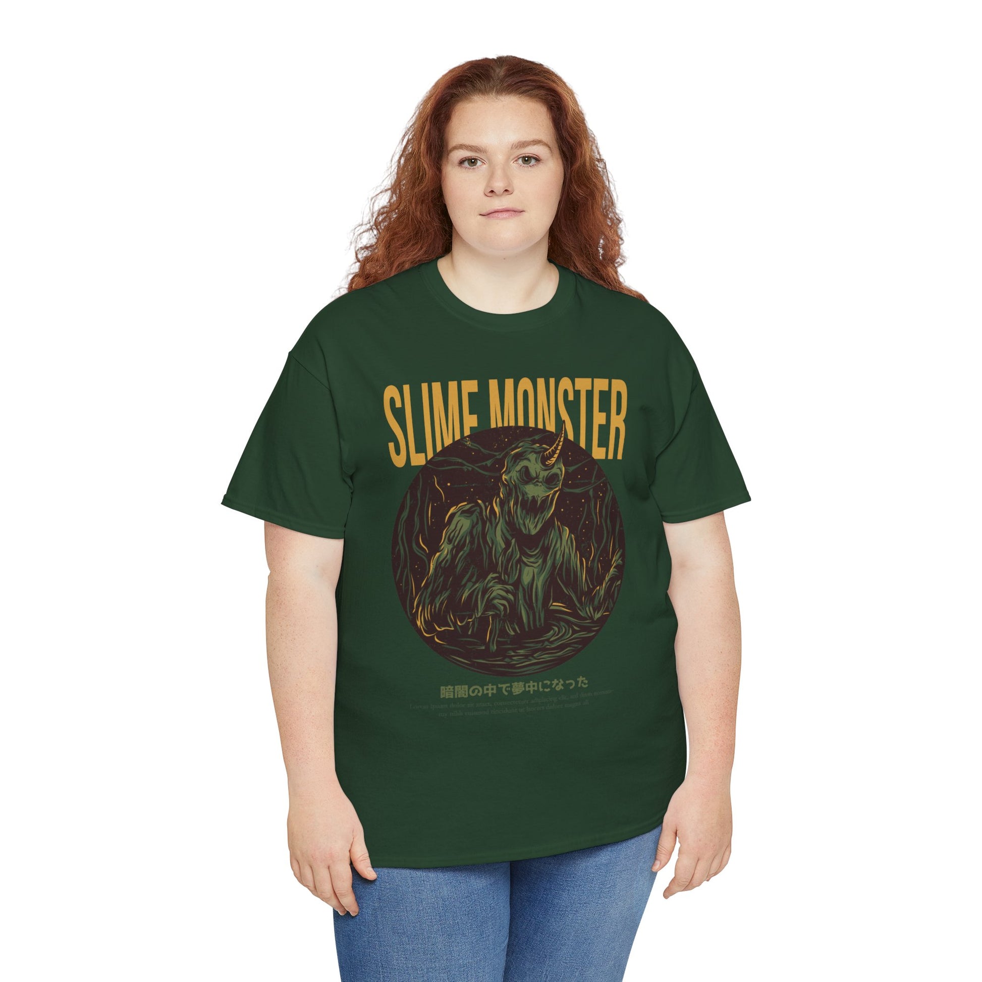 Slime Monster Unisex Heavy Cotton Tee | Fun Graphic T-Shirt for Kids and Monster Lovers - ArtShirt Couture