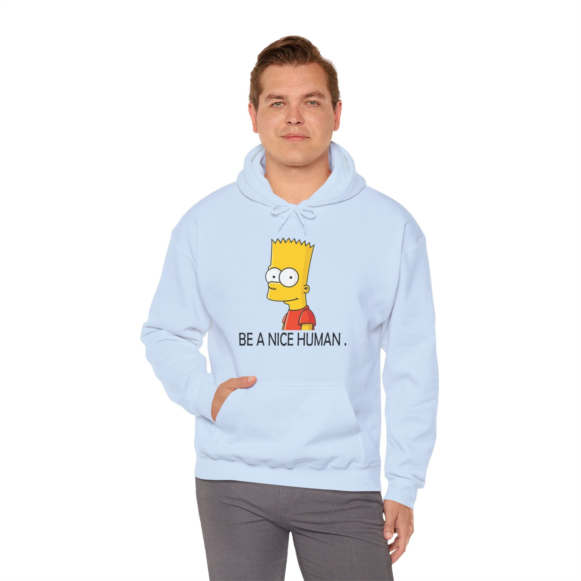 Bart Simspon its nice to be human Unisex Heavy Blend™ Hoodie - ArtShirt Couture