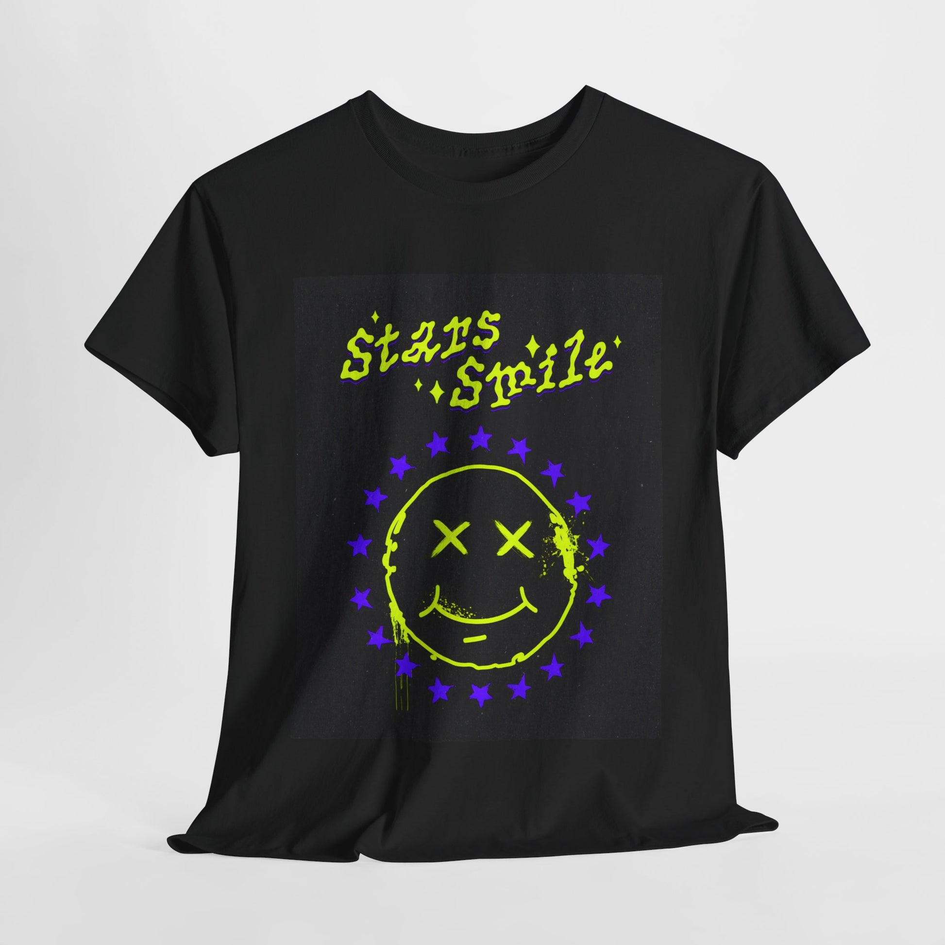 Star Smile Unisex Heavy Cotton Tee | Fun Graphic T-Shirt for Brightening Your Day - ArtShirt Couture
