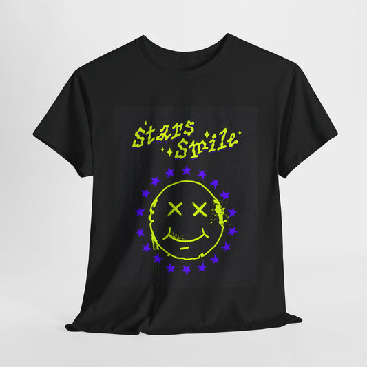 Star Smile Unisex Heavy Cotton Tee | Fun Graphic T-Shirt for Brightening Your Day - ArtShirt Couture