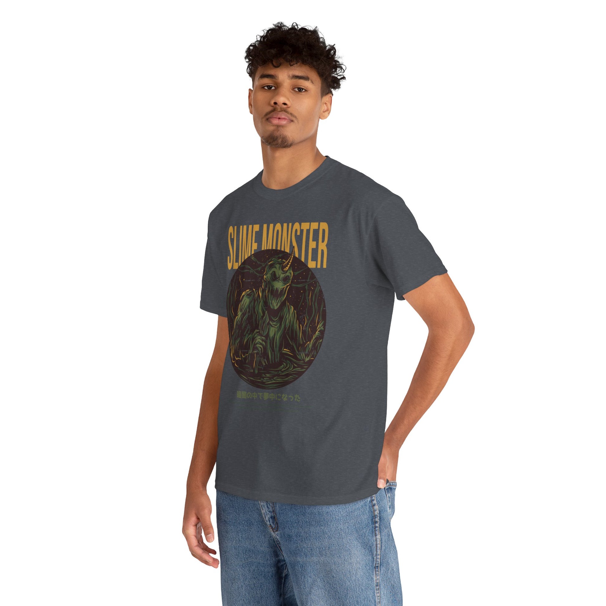 Slime Monster Unisex Heavy Cotton Tee | Fun Graphic T-Shirt for Kids and Monster Lovers - ArtShirt Couture