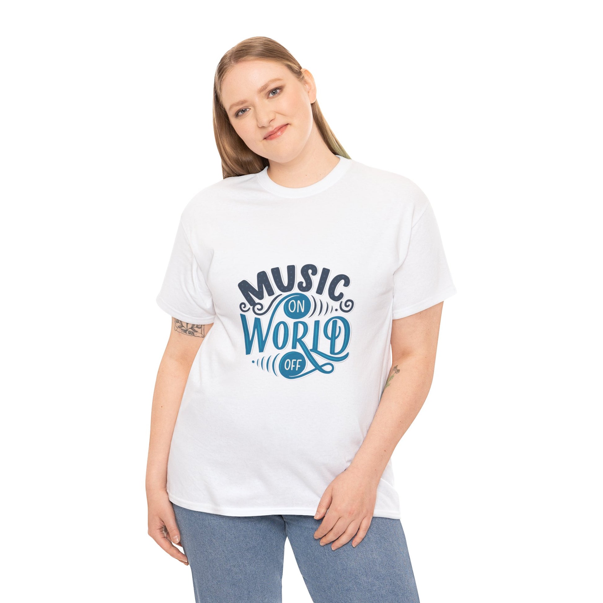 Music World Unisex Heavy Cotton Tee | Vibrant Graphic T-Shirt for Music Enthusiasts - ArtShirt Couture
