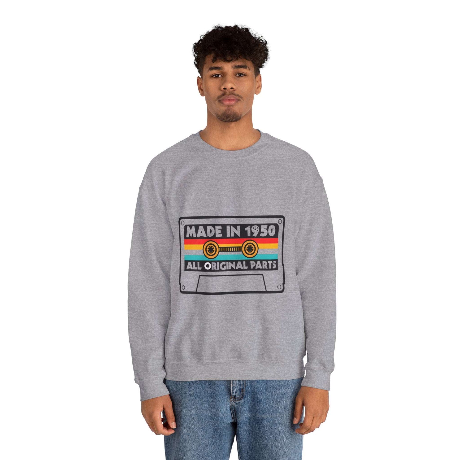 Vintage 1950s Old Tape Cassette Unisex Heavy Blend™ Crewneck Sweatshirt | Retro Graphic Sweatshirt - ArtShirt Couture