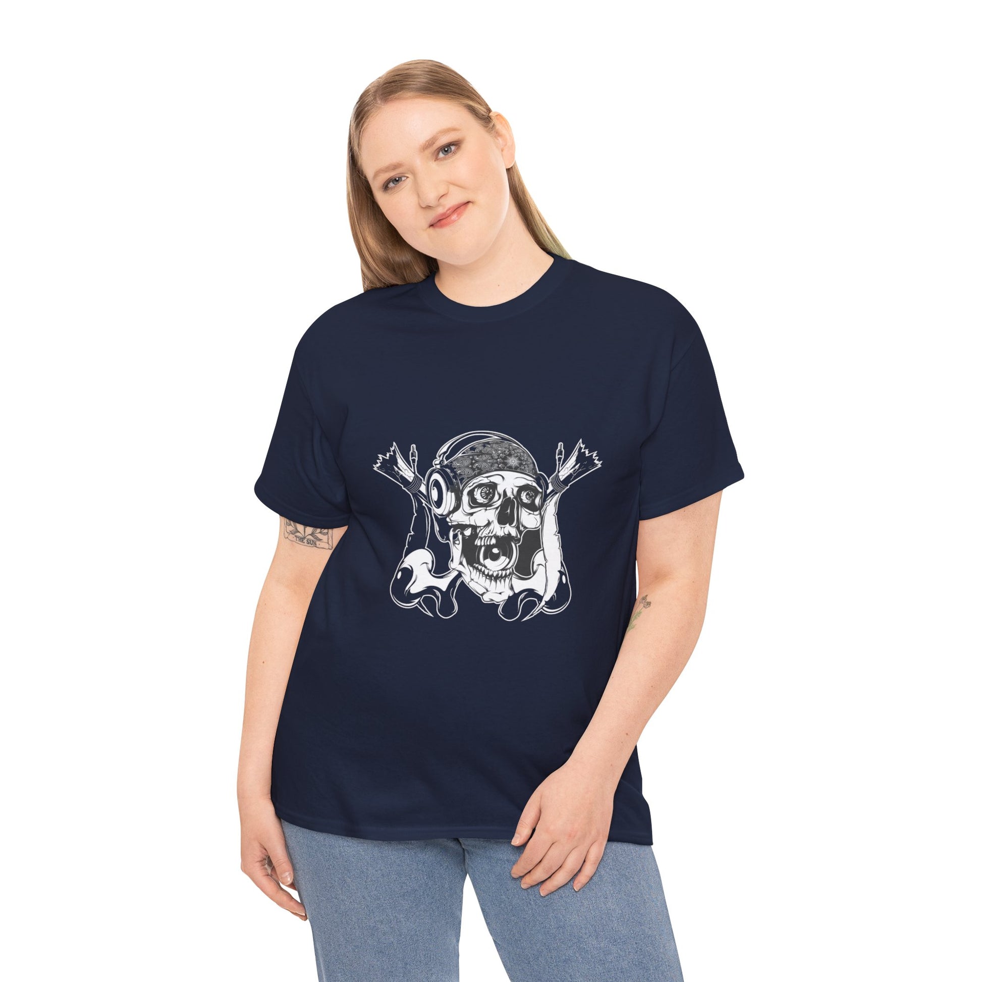 The Skeleton Unisex Heavy Cotton Tee | Spooky Graphic T-Shirt for Halloween and Skull Enthusiasts - ArtShirt Couture