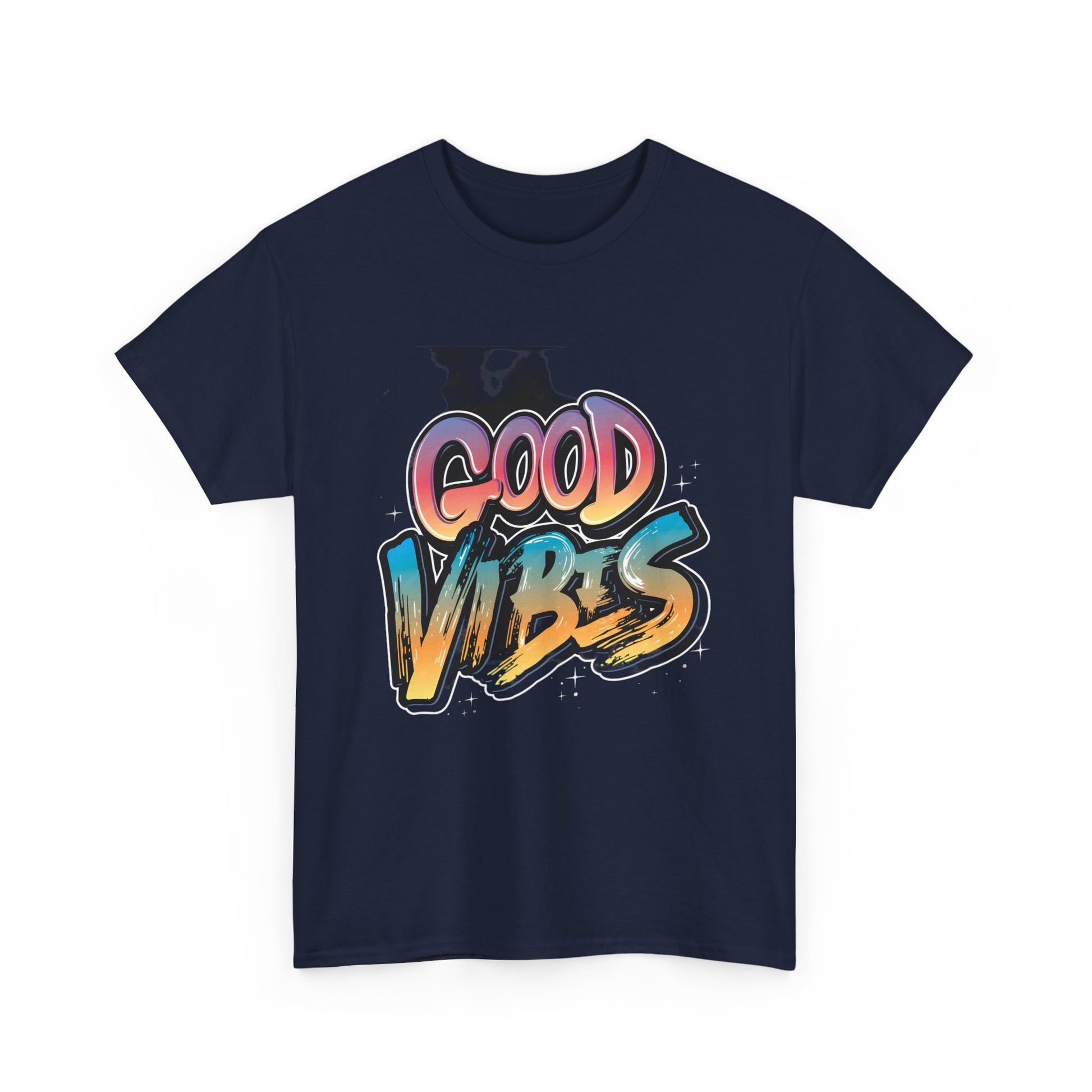 Good Vibes Unisex Heavy Cotton Tee | Positive Graphic T-Shirt - Artshirtcouture