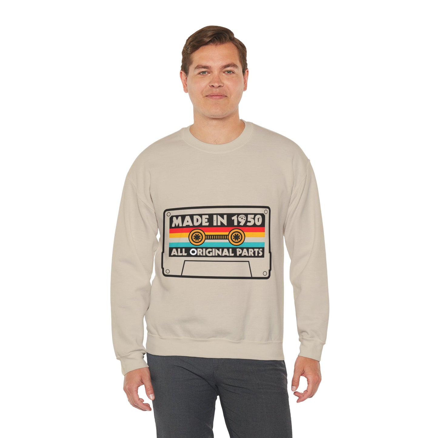 Vintage 1950s Old Tape Cassette Unisex Heavy Blend™ Crewneck Sweatshirt | Retro Graphic Sweatshirt - ArtShirt Couture