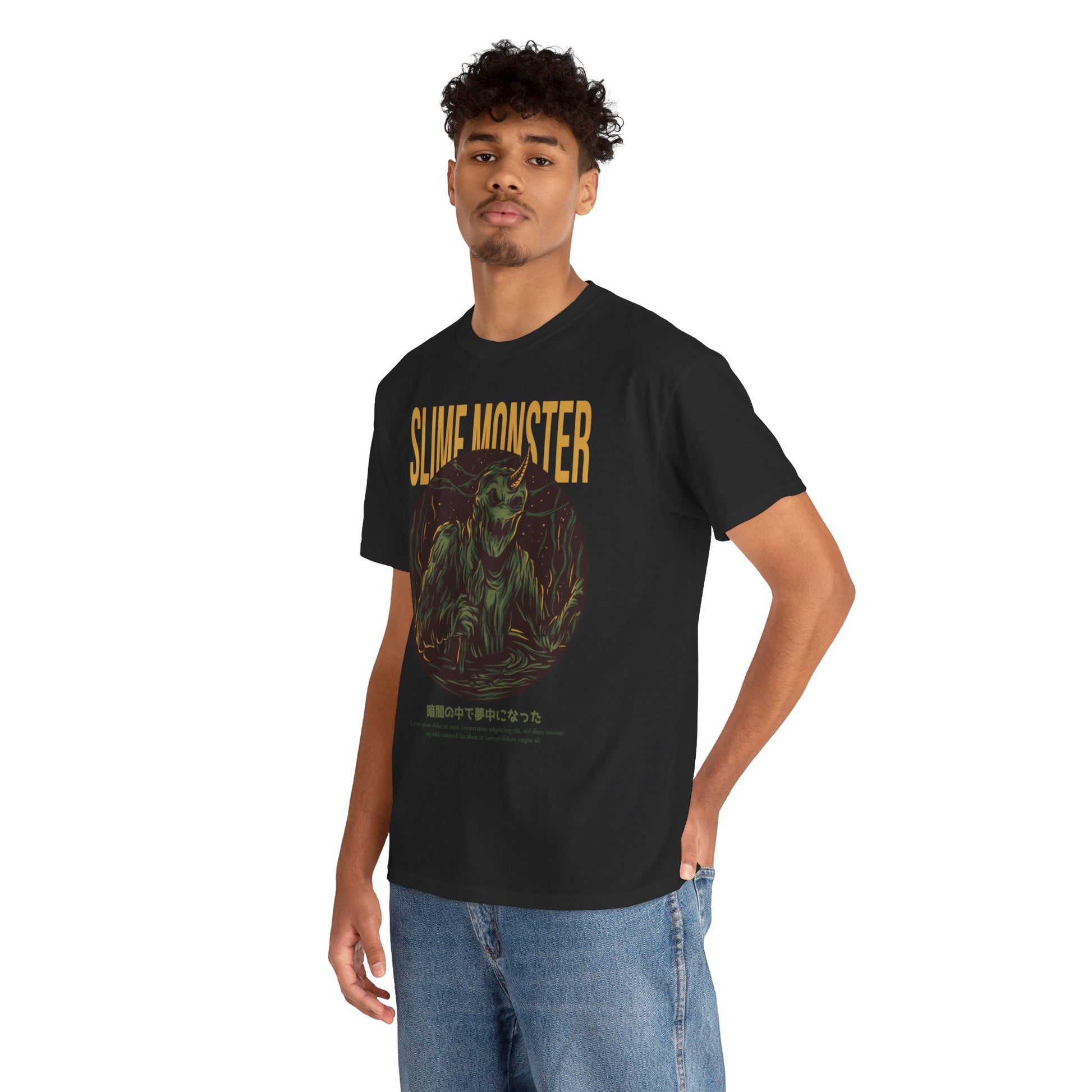 Slime Monster Unisex Heavy Cotton Tee | Fun Graphic T-Shirt for Kids and Monster Lovers - ArtShirt Couture