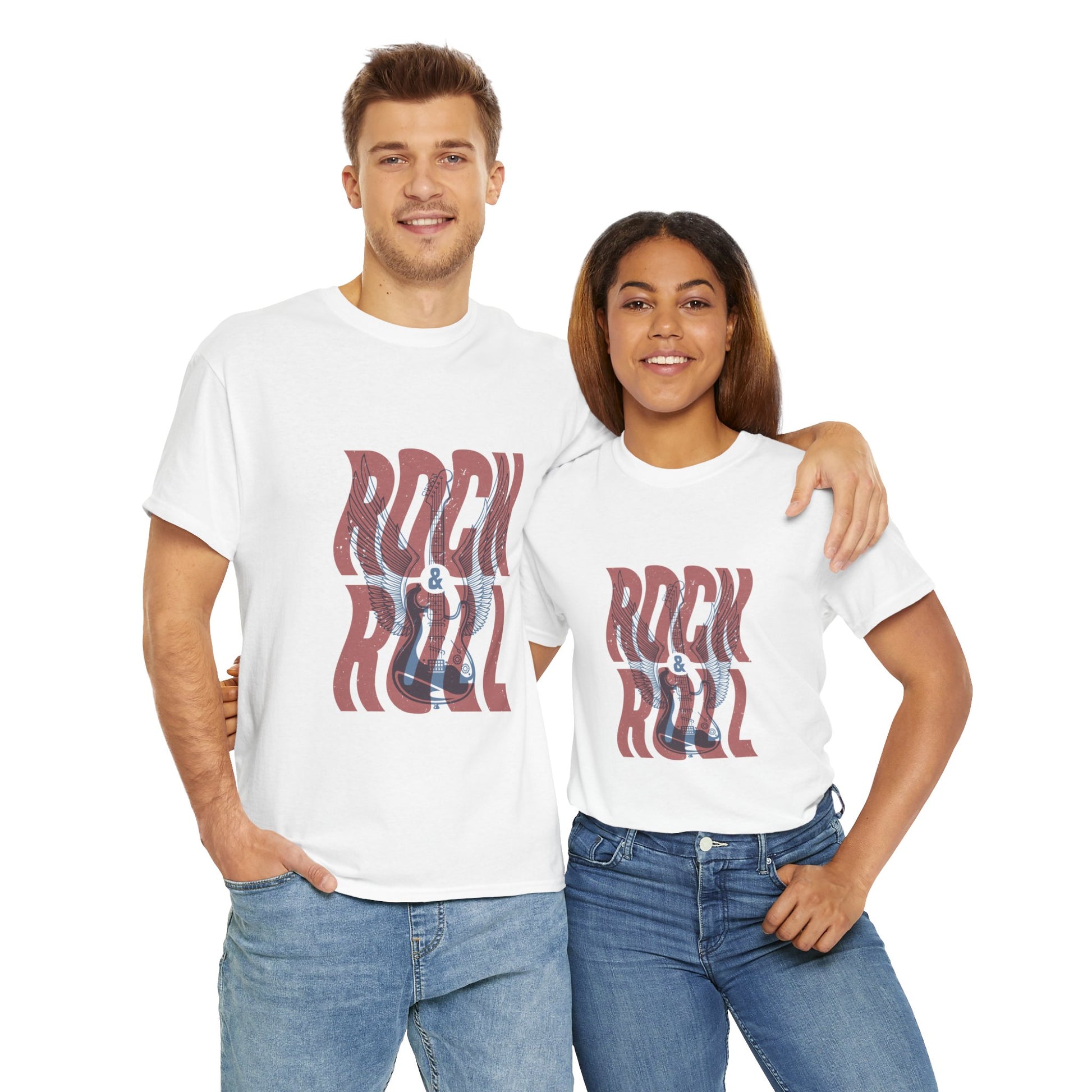 Rock 'N' Roll Unisex Heavy Cotton Tee | Classic Graphic T-Shirt for Music Lovers - ArtShirt Couture