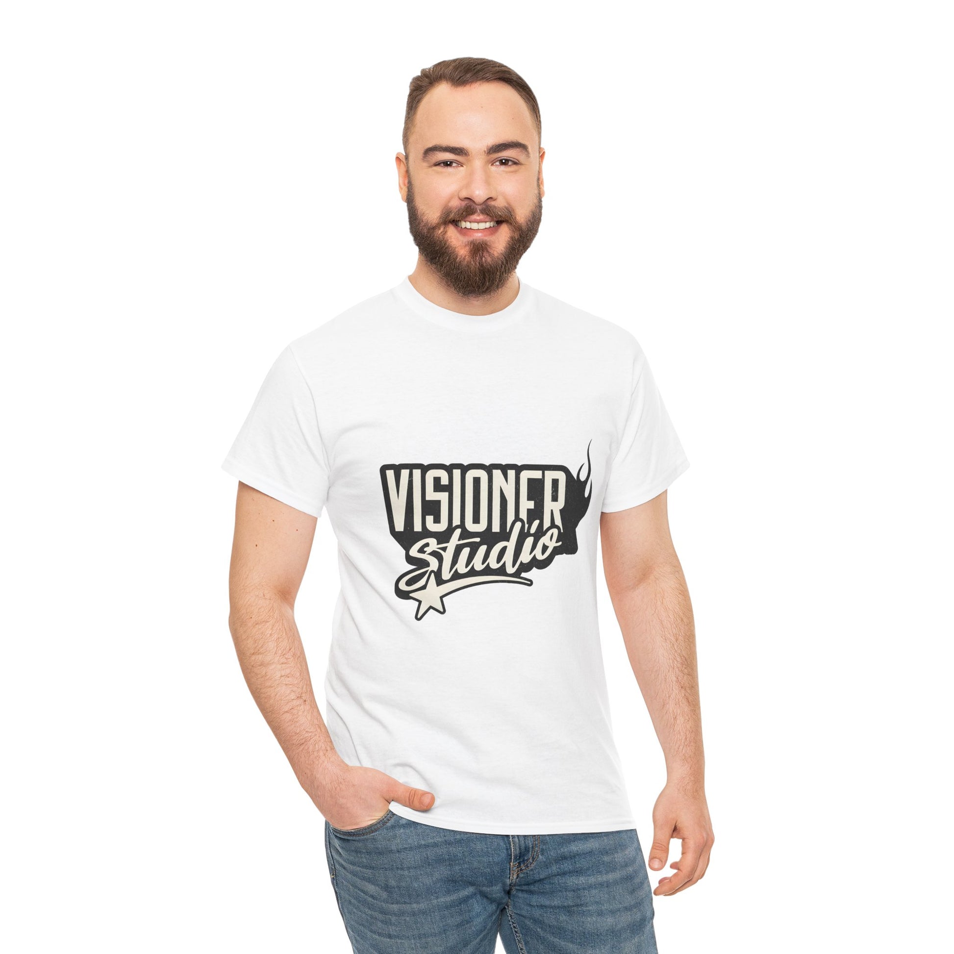 Visioner Studio Unisex Heavy Cotton Tee | Creative Graphic T-Shirt for Artistic Souls - ArtShirt Couture