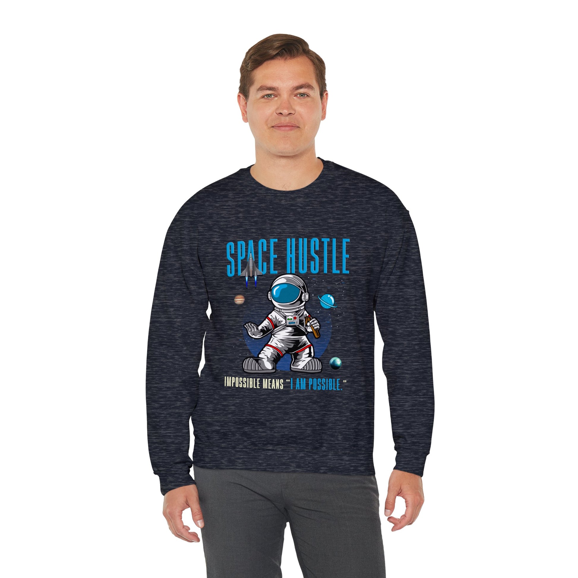 Skateboard Space Hustle Unisex Heavy Blend™ Sweatshirt | Trendy Graphic Sweatshirt for Skateboarding Enthusiasts - ArtShirt Couture