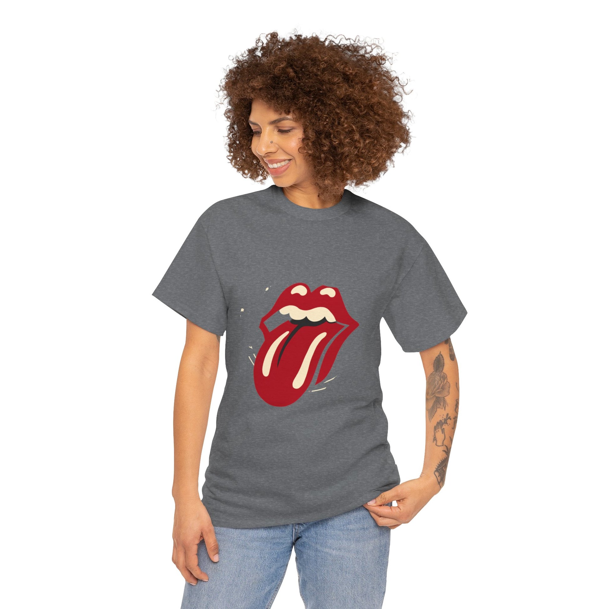 The Stone Tongue Unisex Heavy Cotton Tee | Edgy Graphic T-Shirt for Rock Music Fans - ArtShirt Couture
