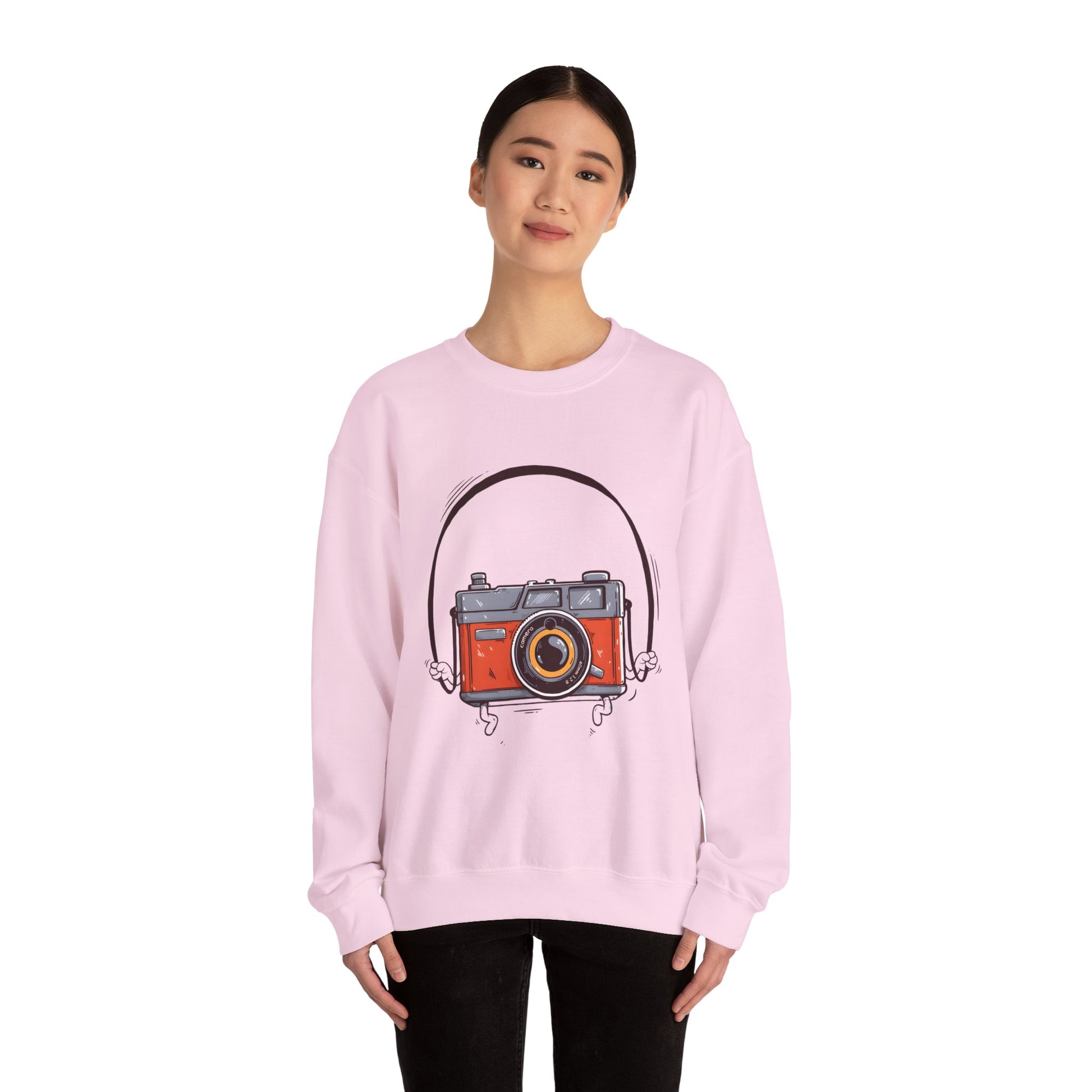 The Camera Unisex Heavy Blend™ Crewneck Sweatshirt | Stylish Graphic Sweatshirt for Photography Lovers - ArtShirt Couture