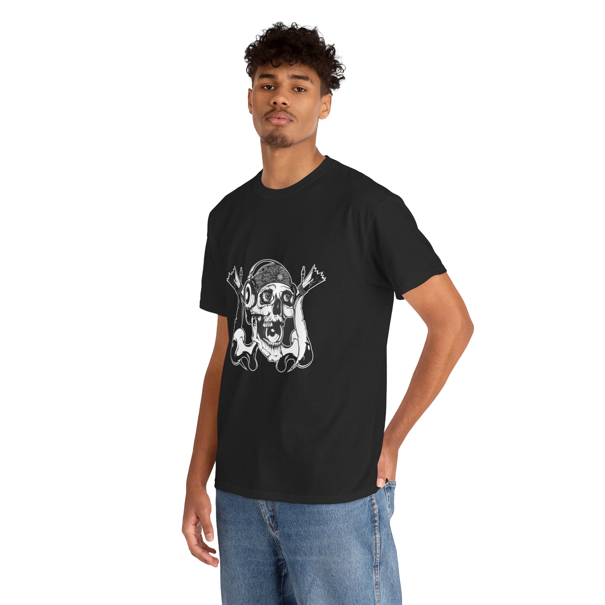 The Skeleton Unisex Heavy Cotton Tee | Spooky Graphic T-Shirt for Halloween and Skull Enthusiasts - ArtShirt Couture