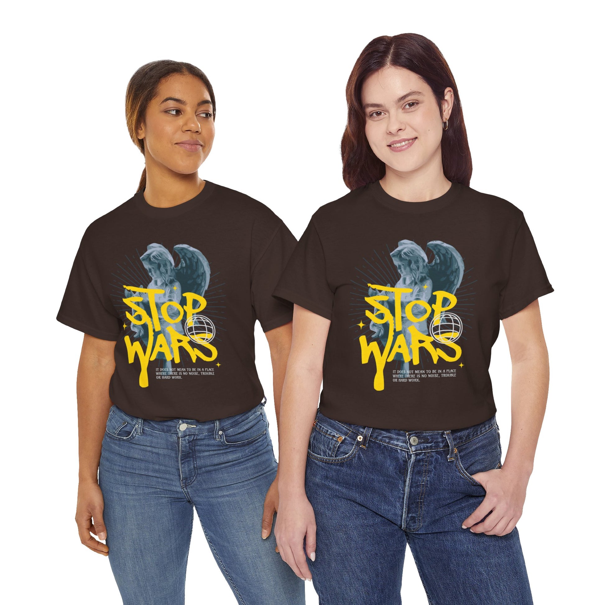 Stop Wars Unisex Heavy Cotton Tee | Fun Graphic T-Shirt for Peace Advocates - ArtShirt Couture