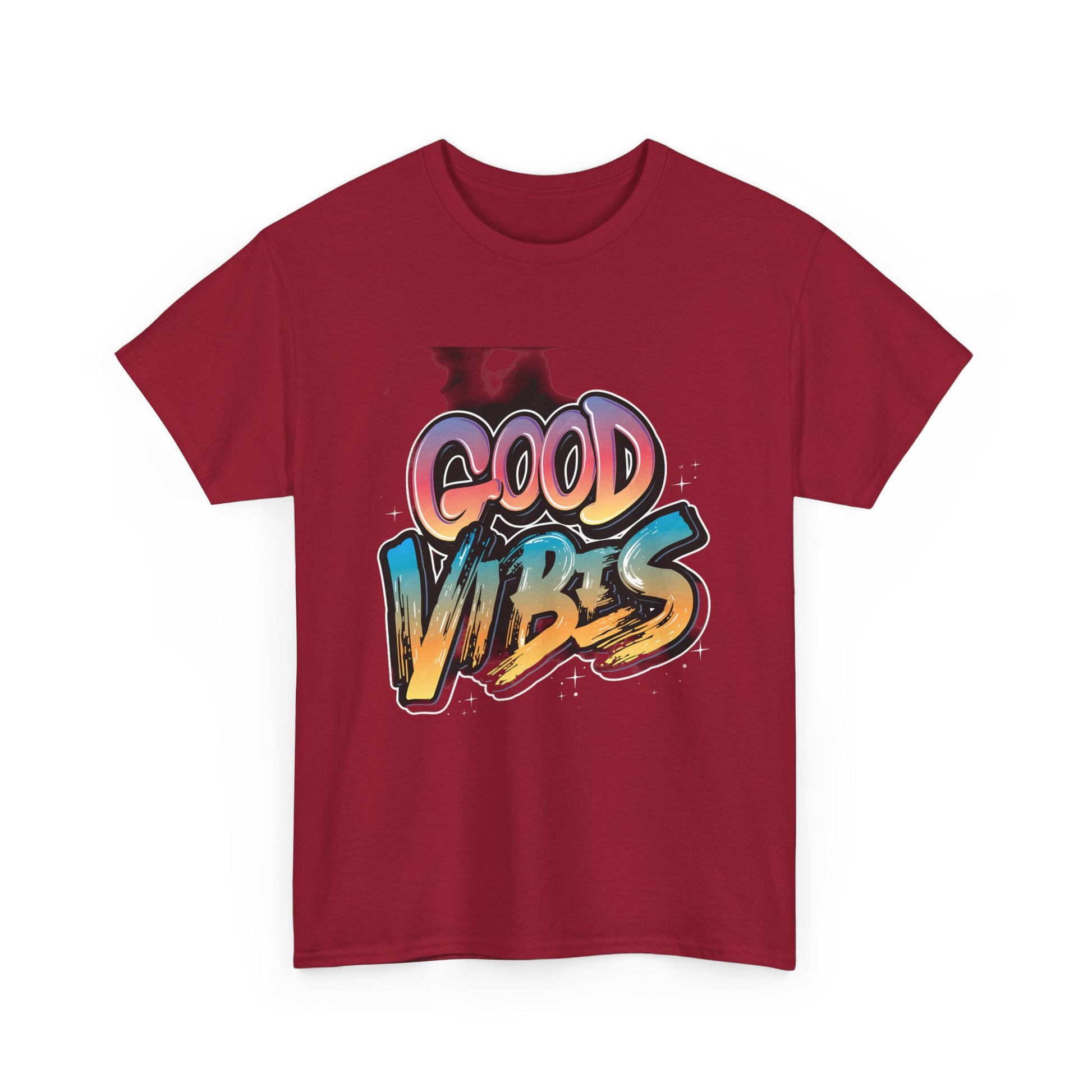 Good Vibes Unisex Heavy Cotton Tee | Positive Graphic T-Shirt - Artshirtcouture