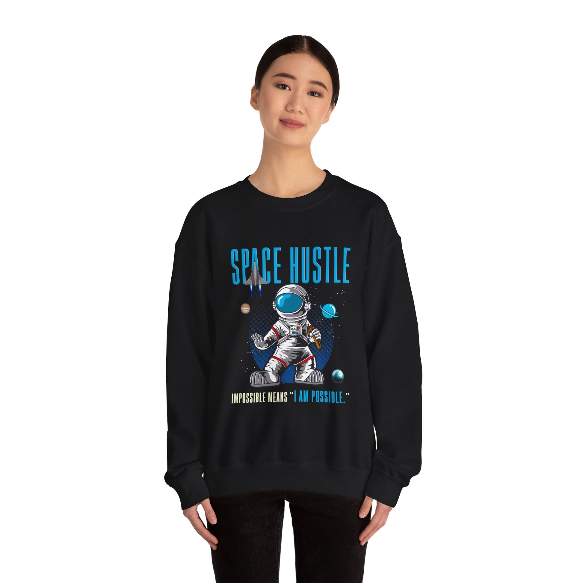 Skateboard Space Hustle Unisex Heavy Blend™ Sweatshirt | Trendy Graphic Sweatshirt for Skateboarding Enthusiasts - ArtShirt Couture