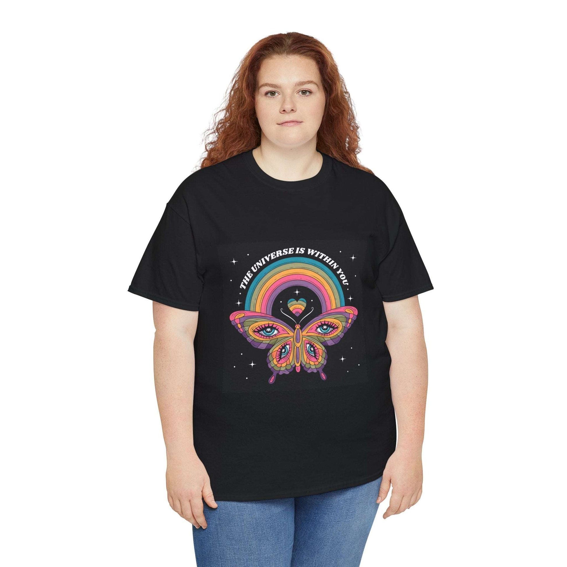 Psychedelic Butterfly Unisex Heavy Graphic Cotton Tee - Artshirtcouture