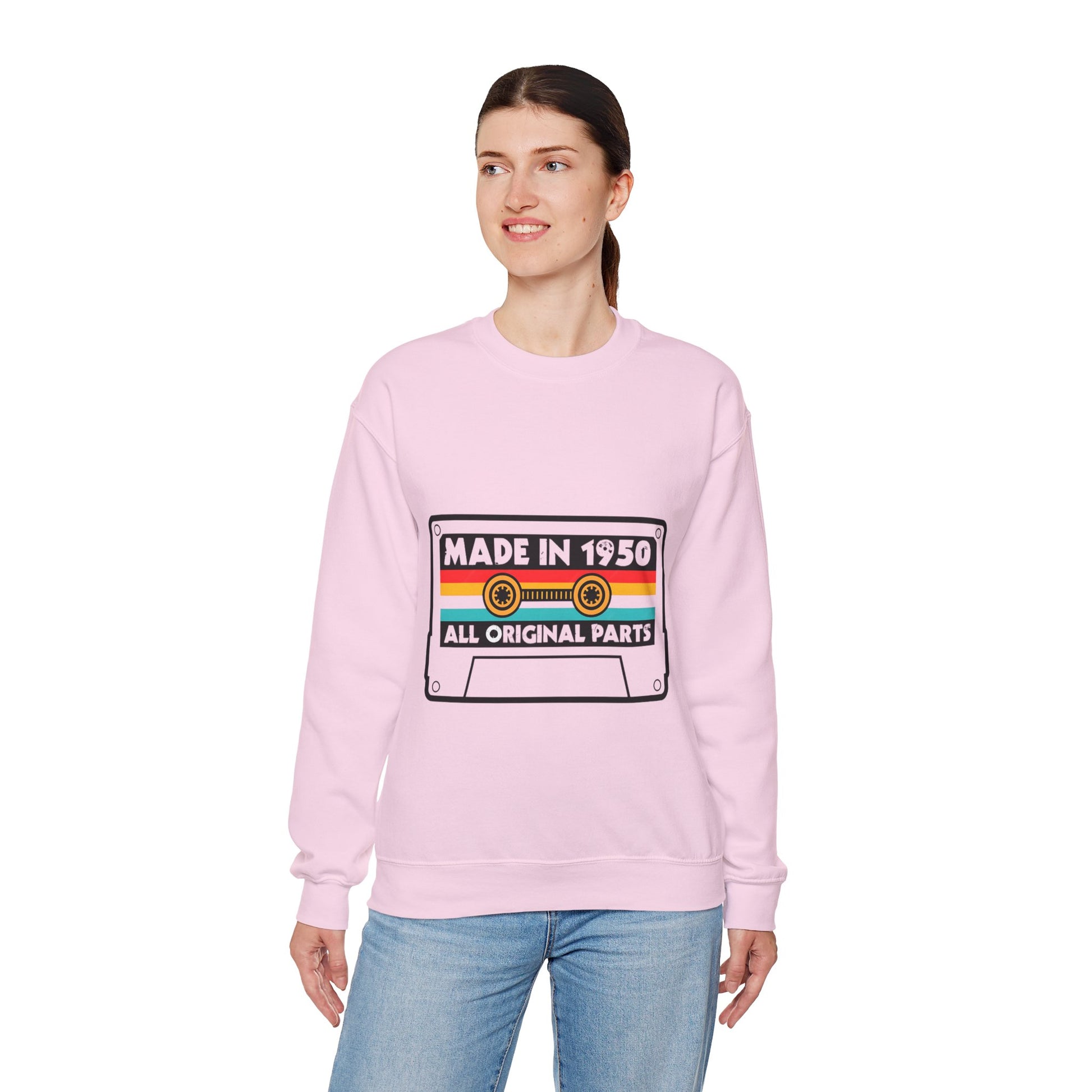 Vintage 1950s Old Tape Cassette Unisex Heavy Blend™ Crewneck Sweatshirt | Retro Graphic Sweatshirt - ArtShirt Couture