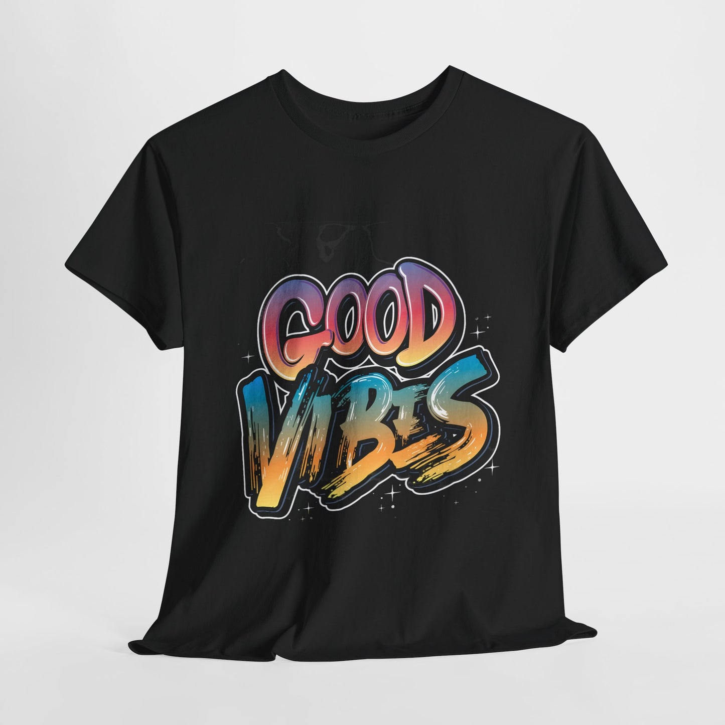 Good Vibes Unisex Heavy Cotton Tee | Positive Graphic T-Shirt - Artshirtcouture