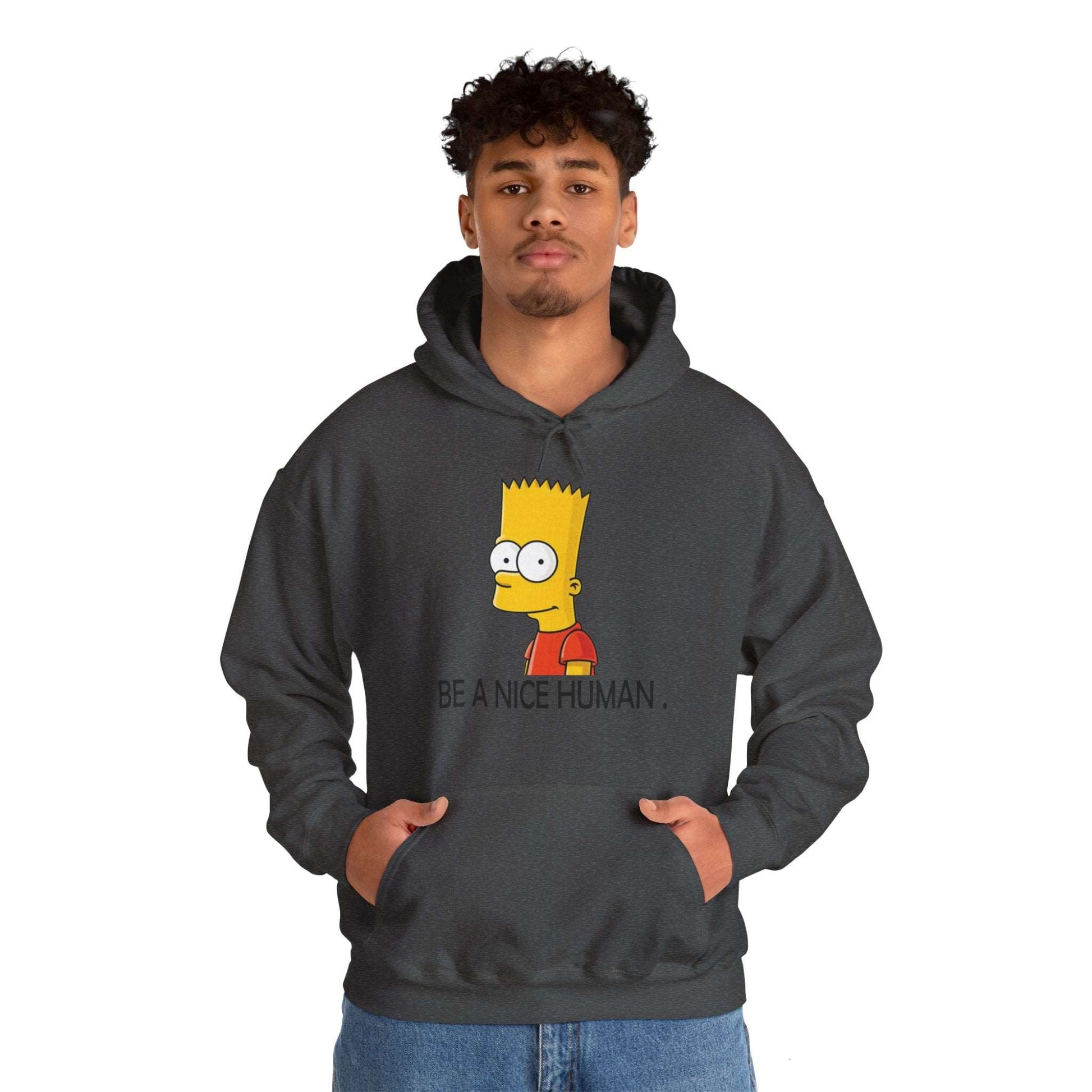 Bart Simspon its nice to be human Unisex Heavy Blend™ Hoodie - ArtShirt Couture
