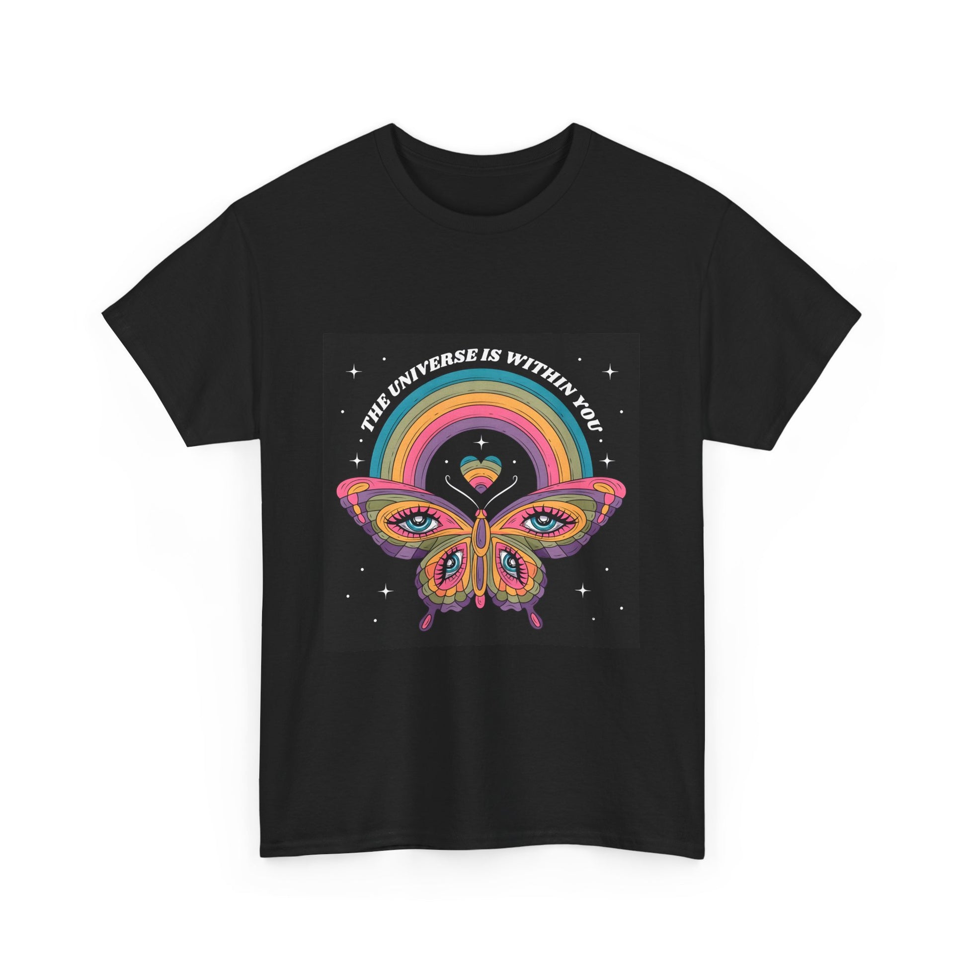 Psychedelic Butterfly Unisex Heavy Graphic Cotton Tee - Artshirtcouture