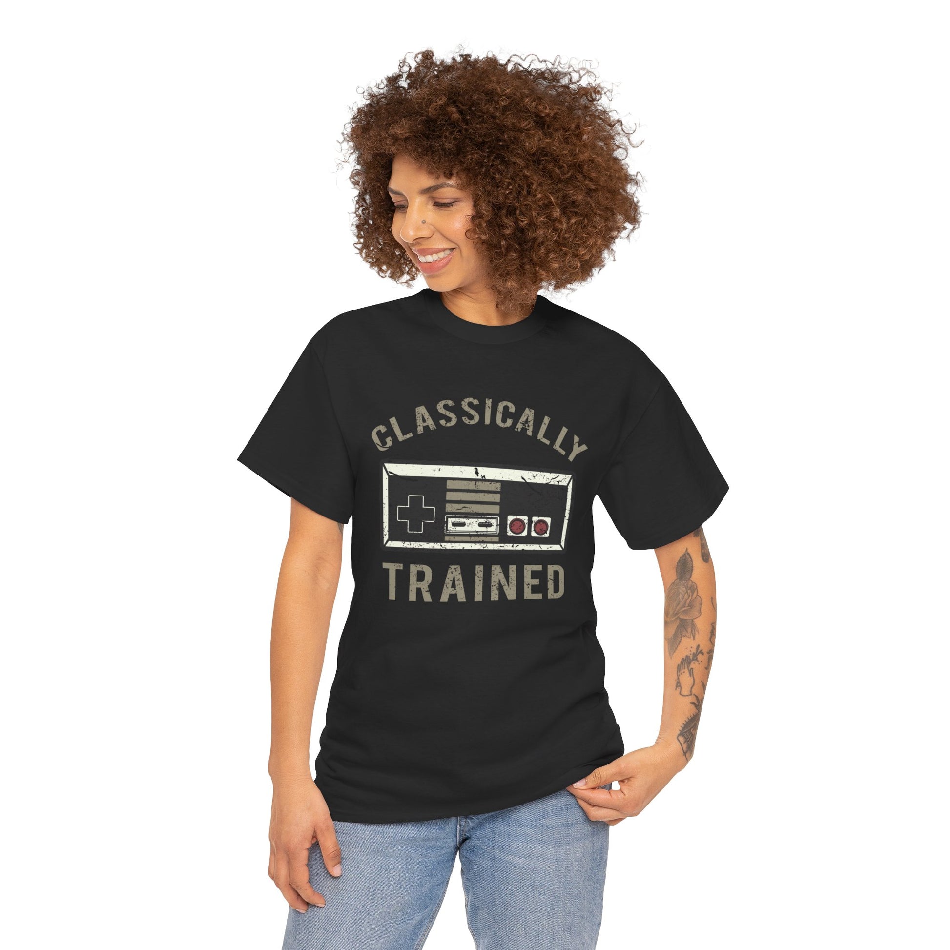 The Classically Trained and Distressed Unisex Heavy Cotton Tee | Vintage-Inspired Graphic T-Shirt for Art Lovers - ArtShirt Couture