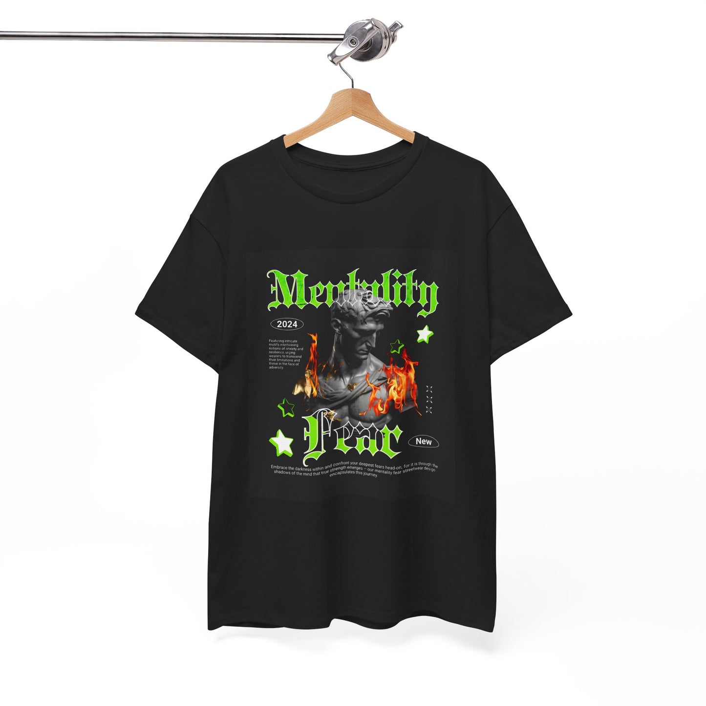 Mentality Fear Unisex Heavy Cotton Tee | Bold Motivational Graphic T-Shirt - Artshirtcouture