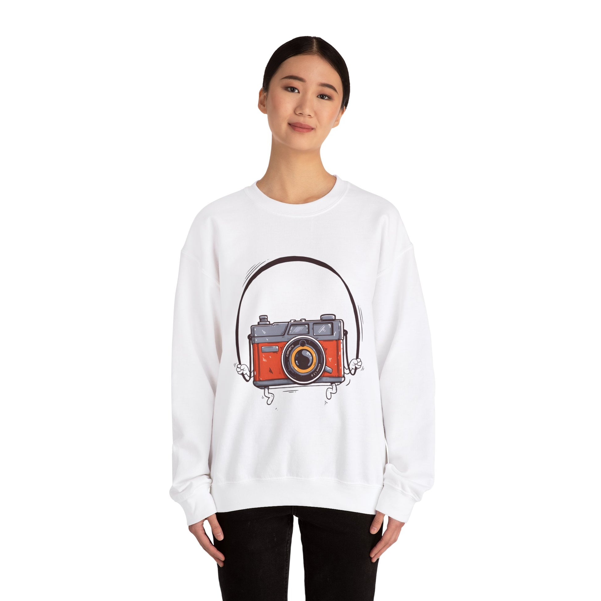 The Camera Unisex Heavy Blend™ Crewneck Sweatshirt | Stylish Graphic Sweatshirt for Photography Lovers - ArtShirt Couture