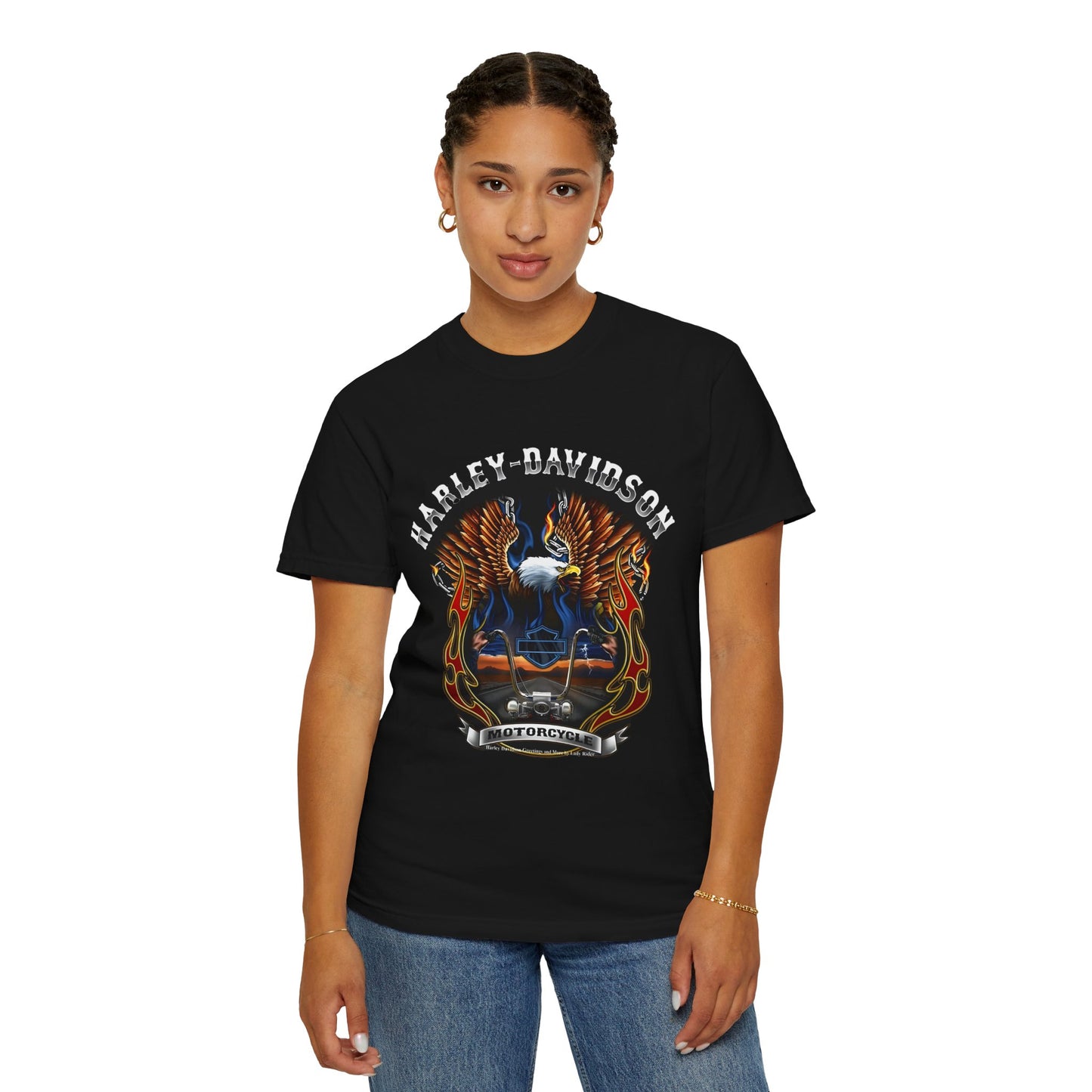 Vintage Motorcycle Design Unisex Garment-Dyed T-Shirt for motorcycle enthusiasts