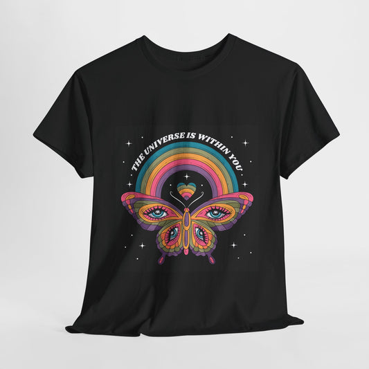 Psychedelic Butterfly Unisex Heavy Graphic Cotton Tee - Artshirtcouture