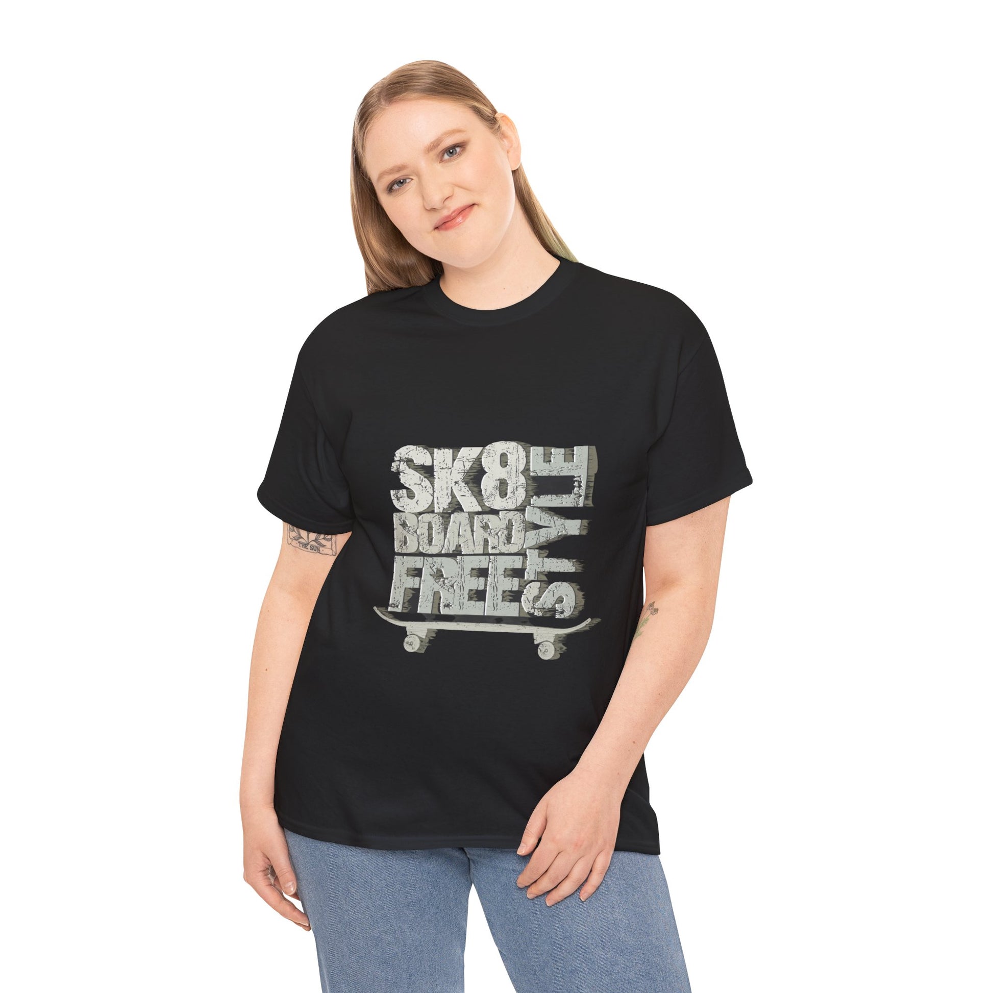 Skateboard Unisex Heavy Cotton Tee | Stylish Graphic T-Shirt for Skateboarding Fans - ArtShirt Couture